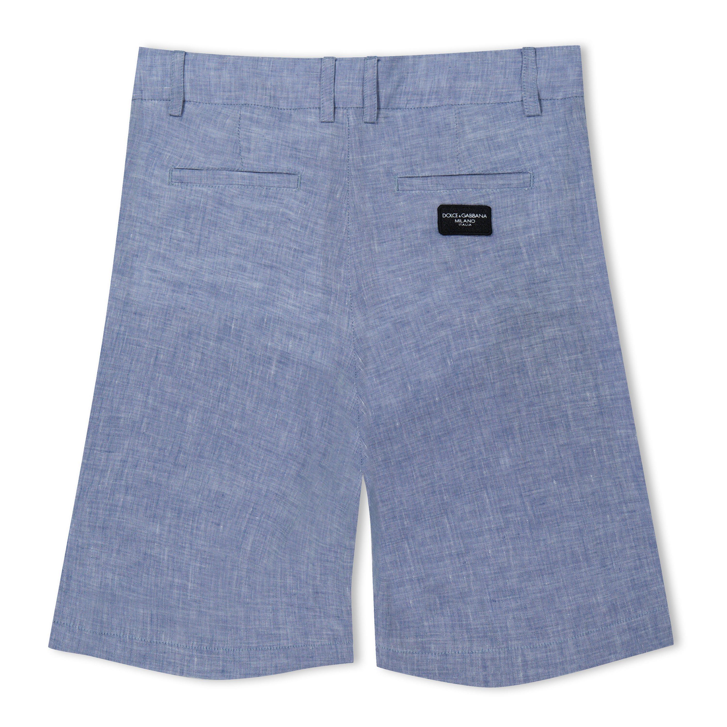 Blue B0064 - Dolce and Gabbana - Unisex Kids' Linen Woven Tracksuit Shorts - 2