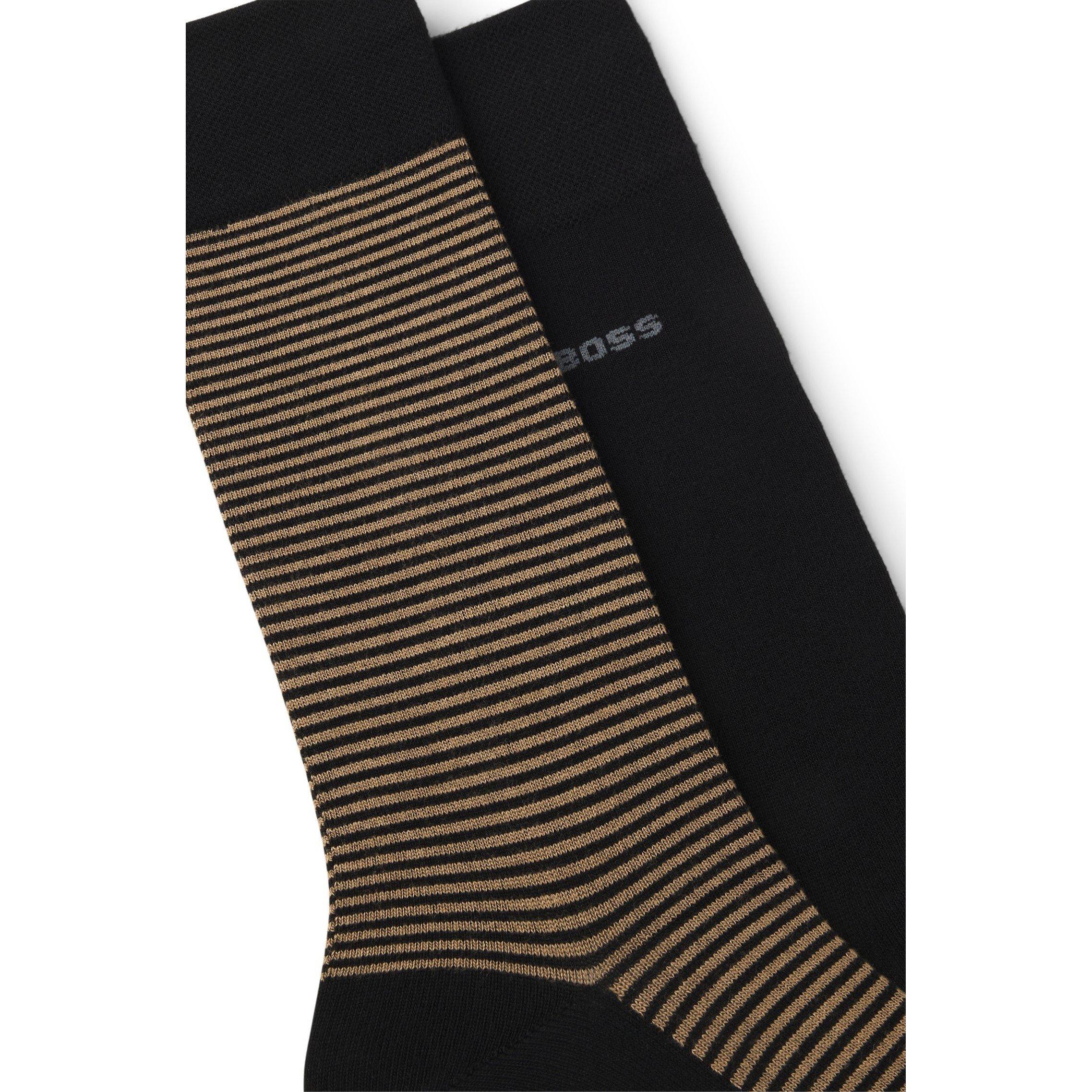 Black 001 - Boss - Men's Bamboo Crew Socks 2 Pack - 2