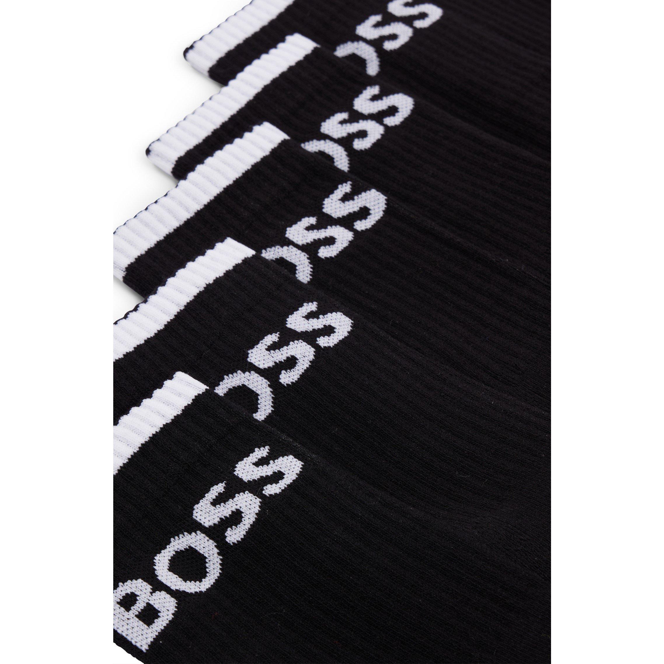 Black 001 - Boss - Men's Stripe Crew Socks - 2