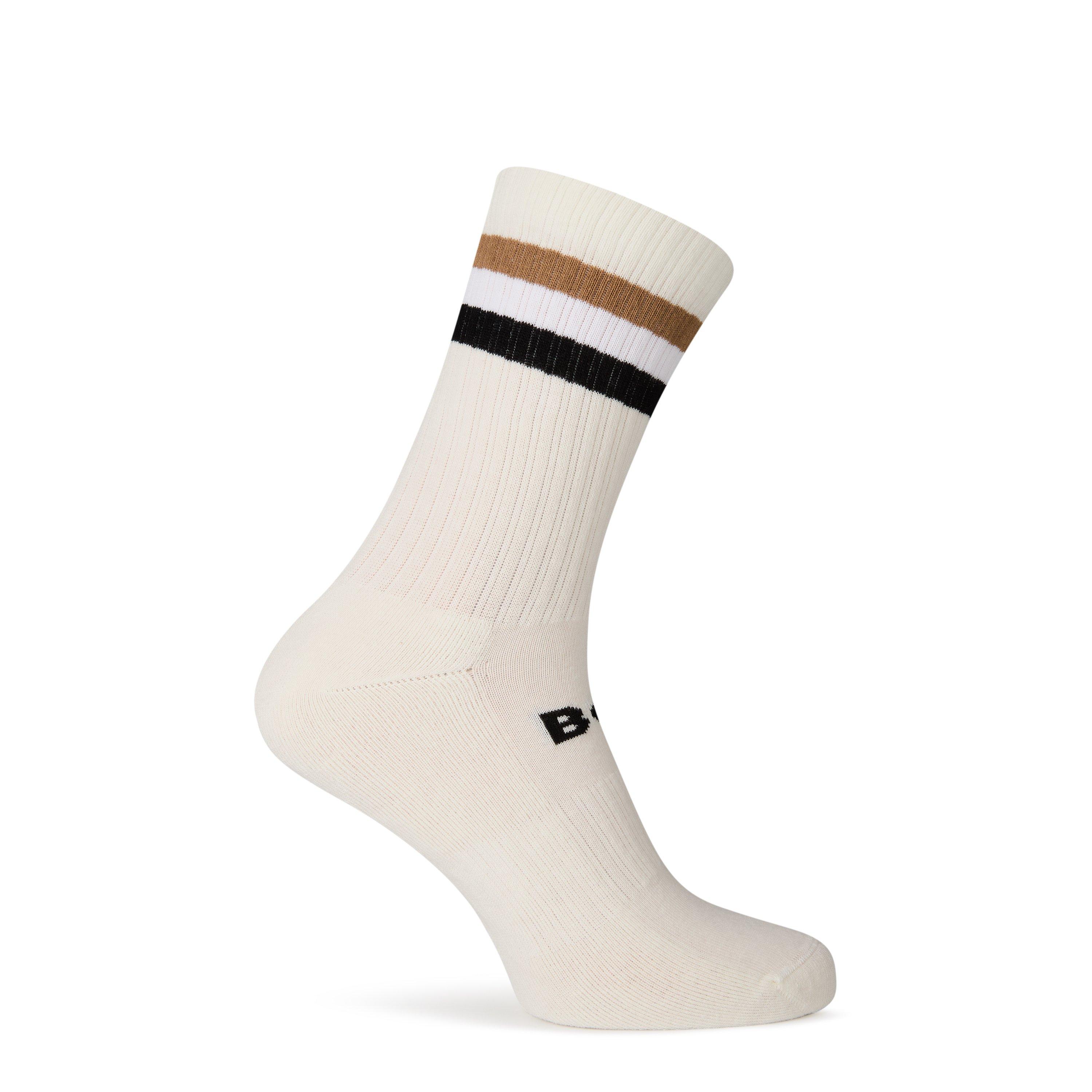 White 119 - Boss - Men's Rib Stripe Crew Socks - 2