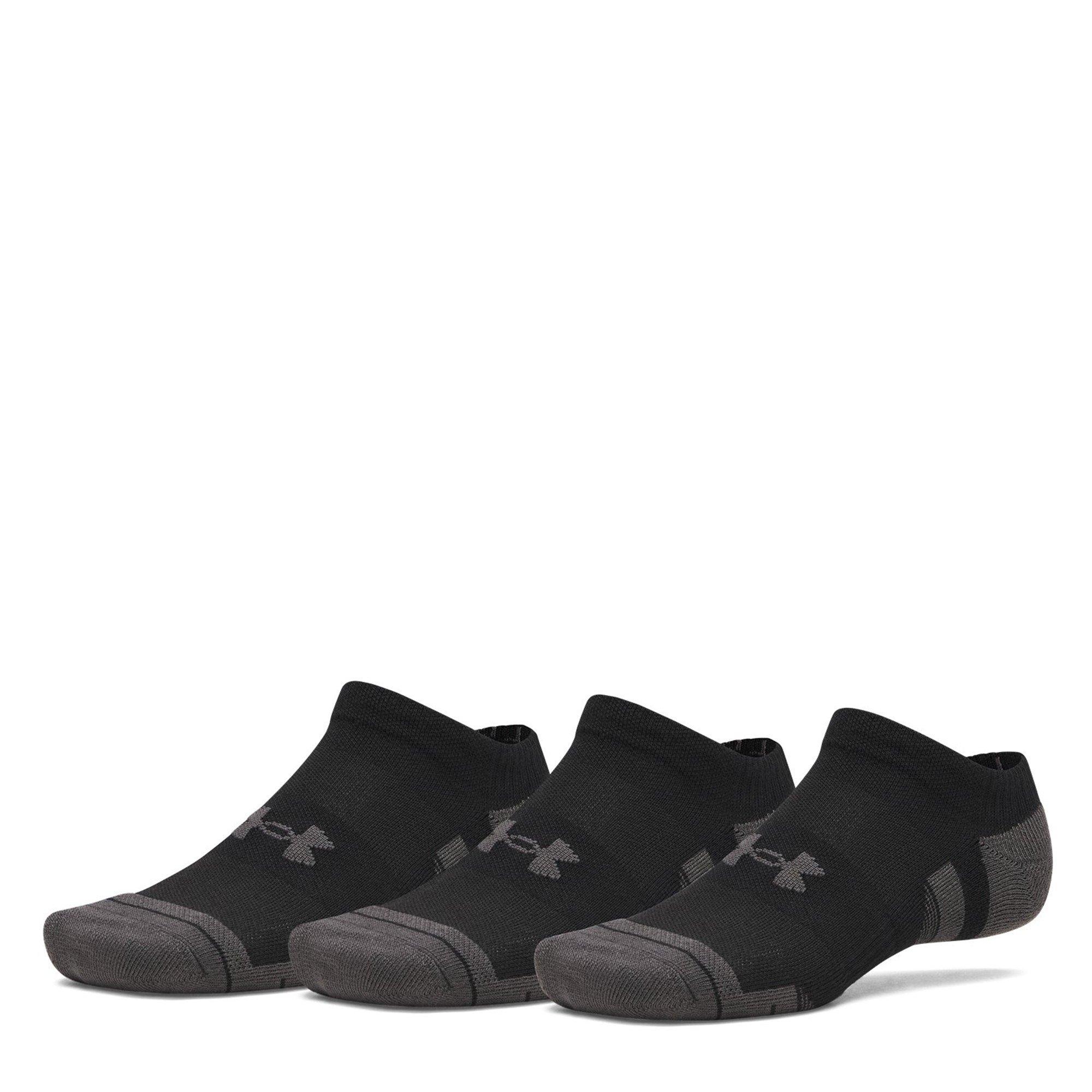 Black/Jet Gray - Under Armour - Tech 3 Pack Trainer Socks - 1