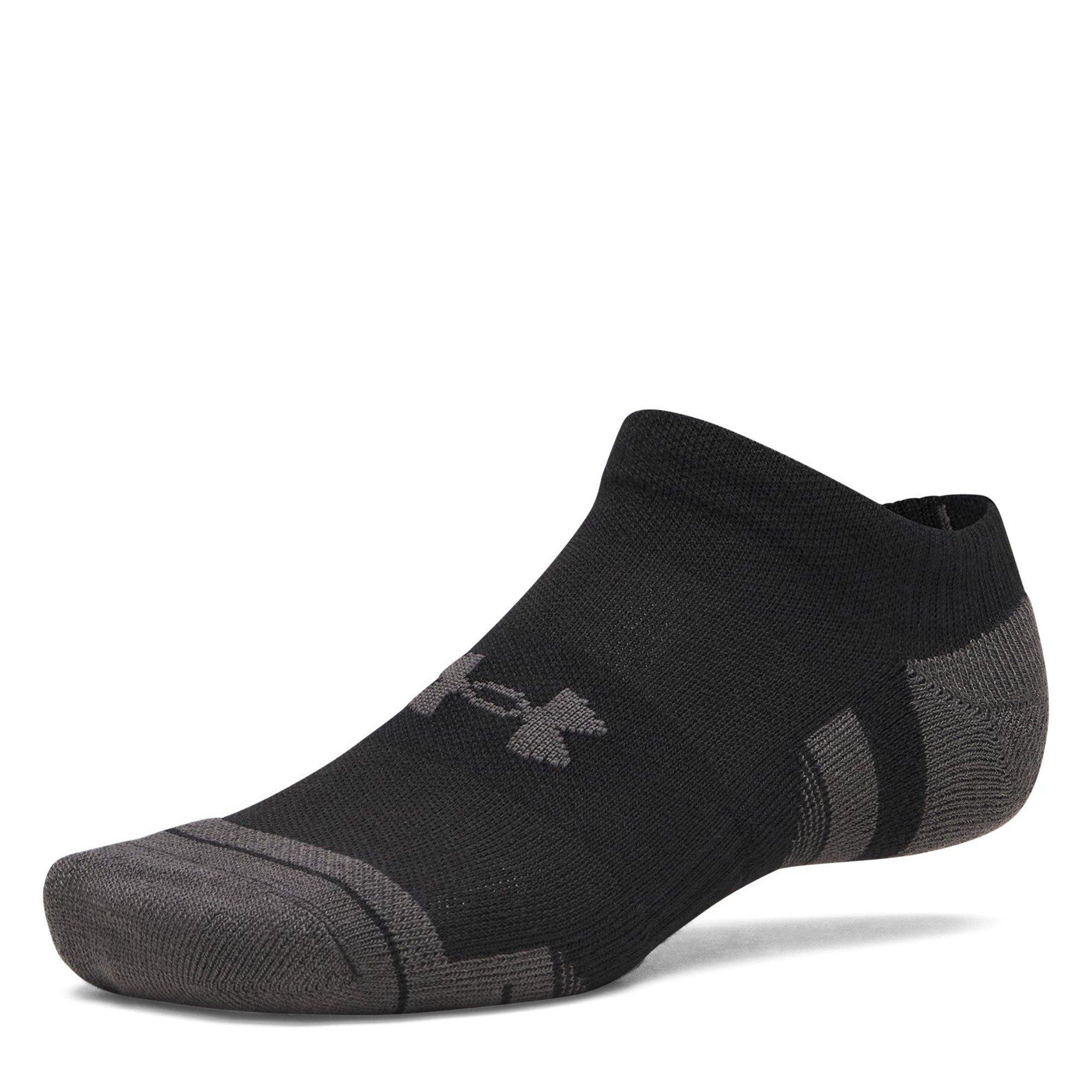 Black/Jet Gray - Under Armour - Tech 3 Pack Trainer Socks - 2