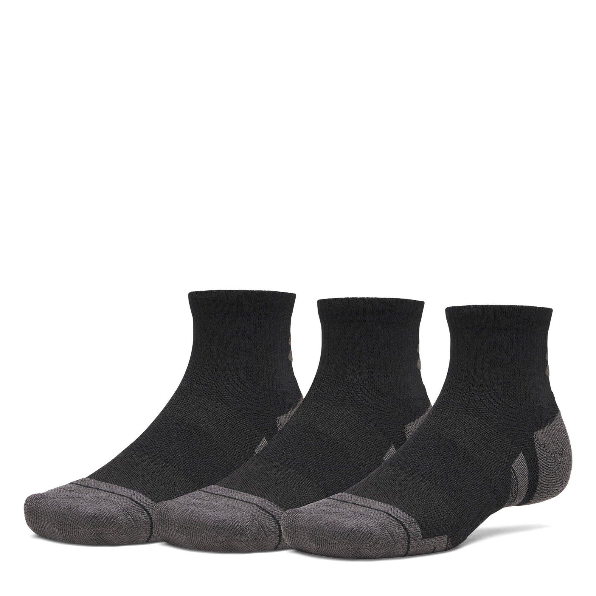 Black/Jet Gray - Under Armour - Tech 3 Pack Trainer Socks - 1