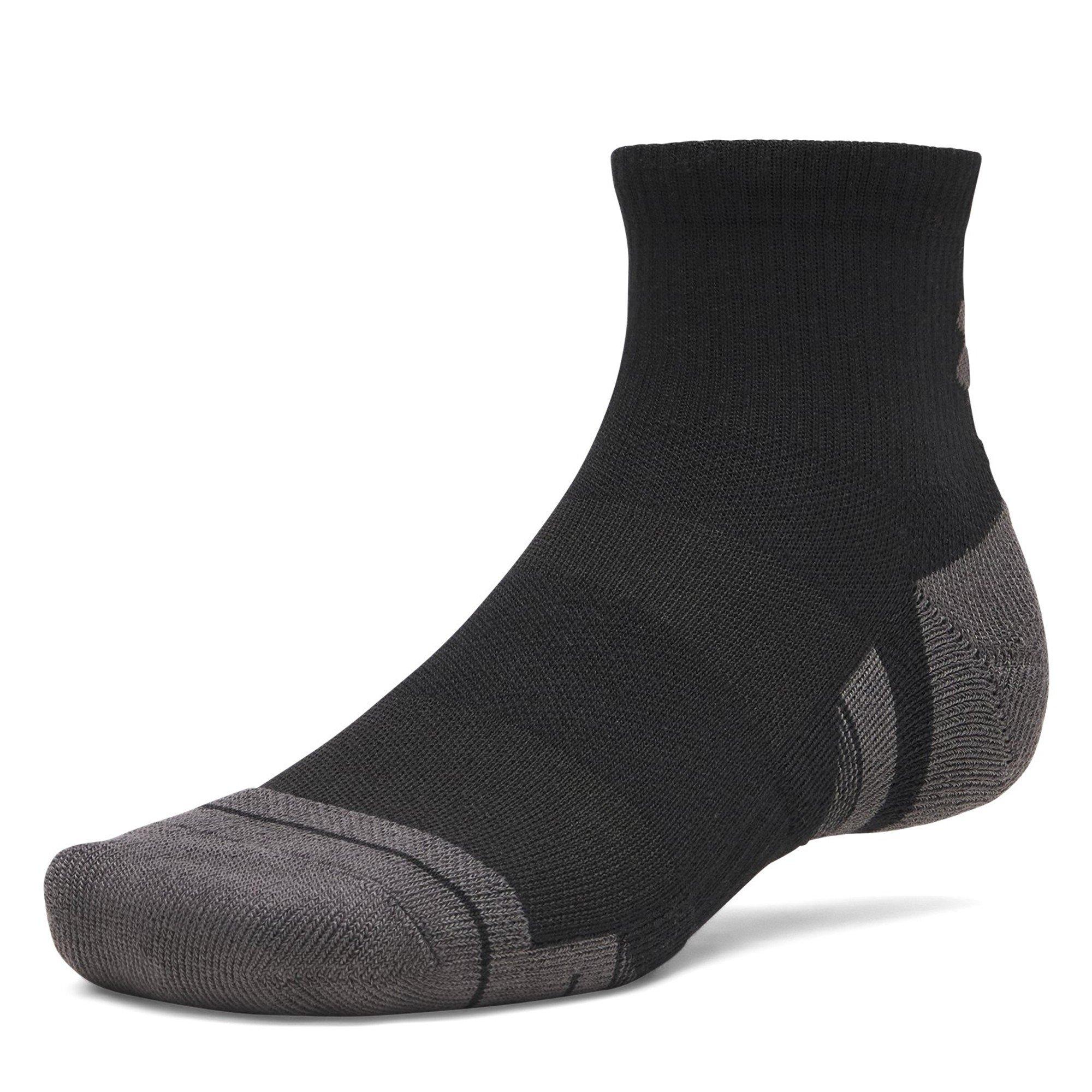 Black/Jet Gray - Under Armour - Tech 3 Pack Trainer Socks - 2