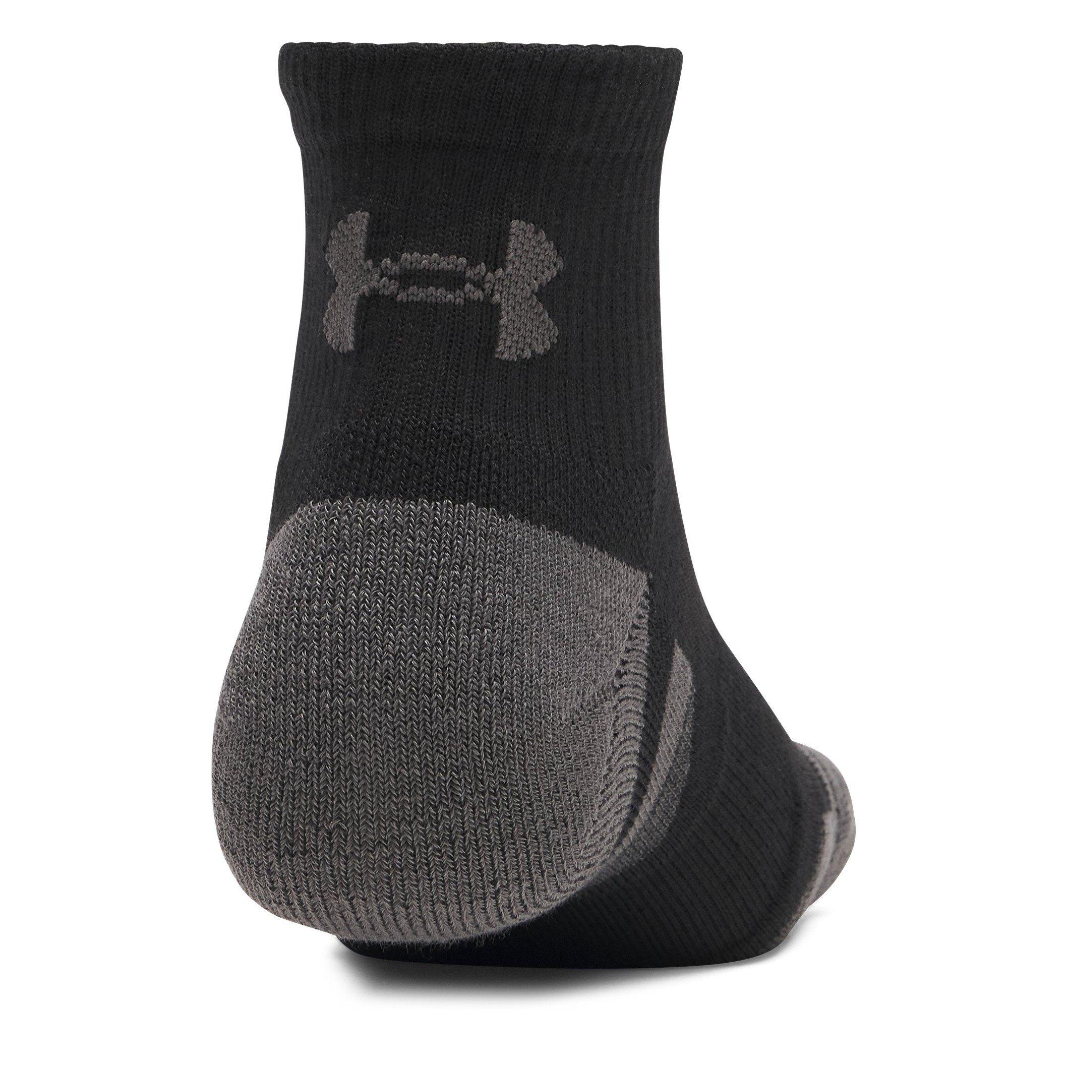 Black/Jet Gray - Under Armour - Tech 3 Pack Trainer Socks - 3
