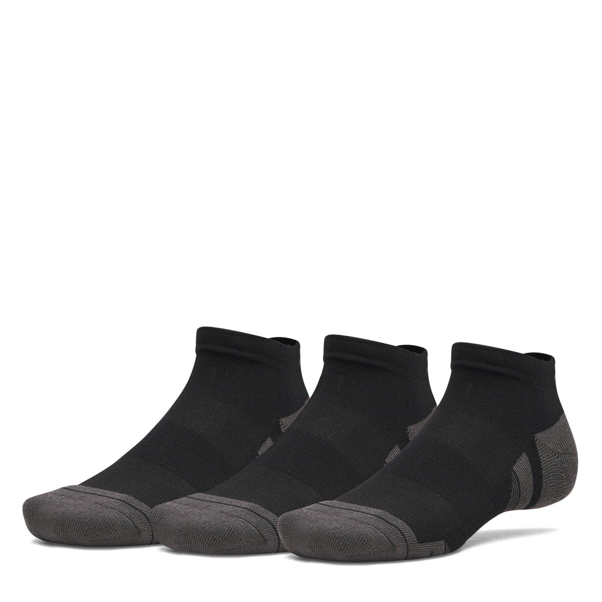 Black/Jet Gray - Under Armour - Tech 3 Pack Trainer Socks - 1