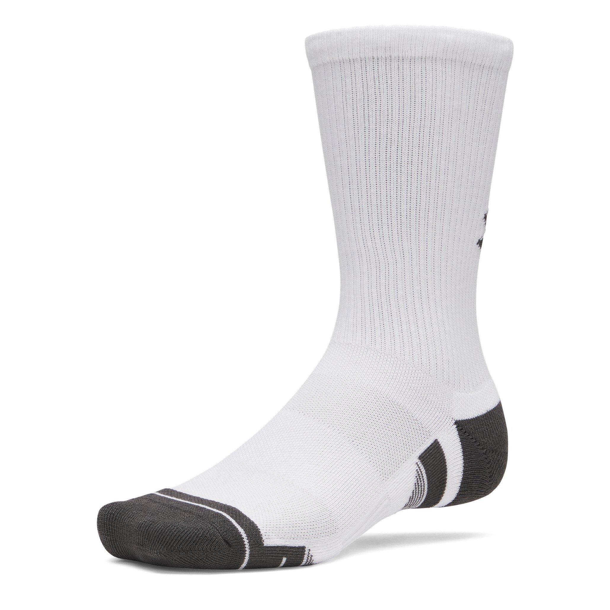 White/Jet Gray - Under Armour - Tech 3 Pack Trainer Socks - 2