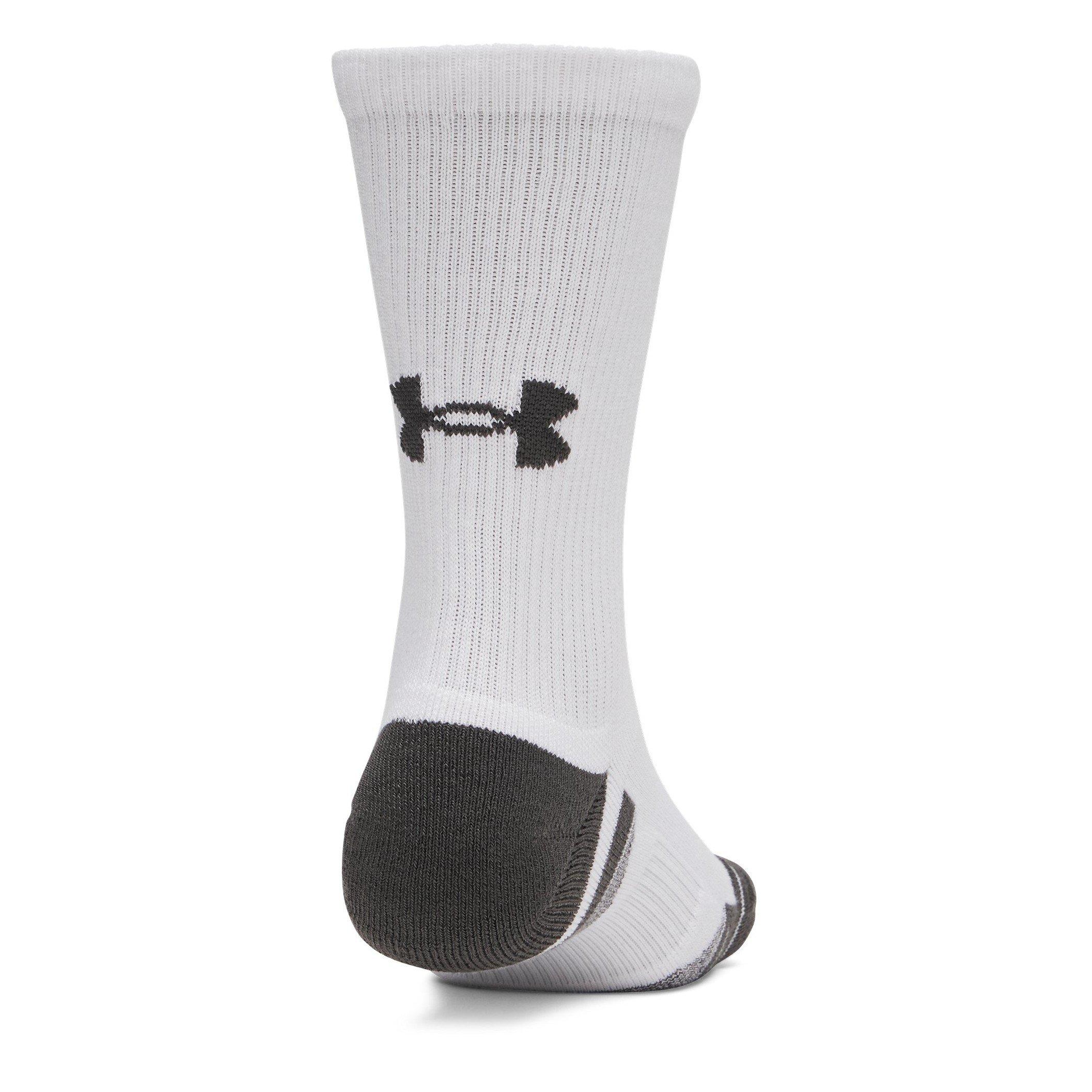 White/Jet Gray - Under Armour - Tech 3 Pack Trainer Socks - 3