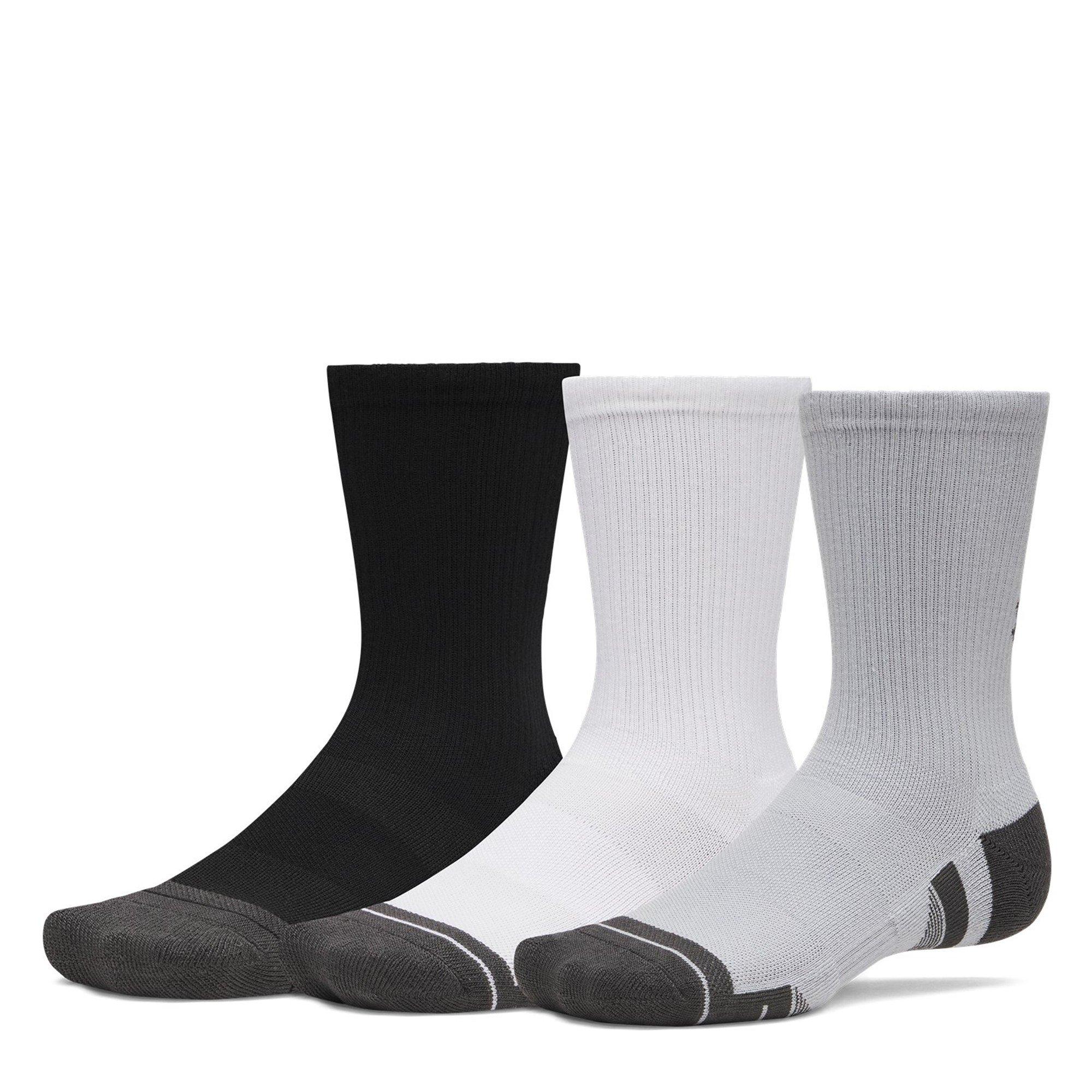 Mod Gray/White - Under Armour - Tech 3 Pack Trainer Socks - 1