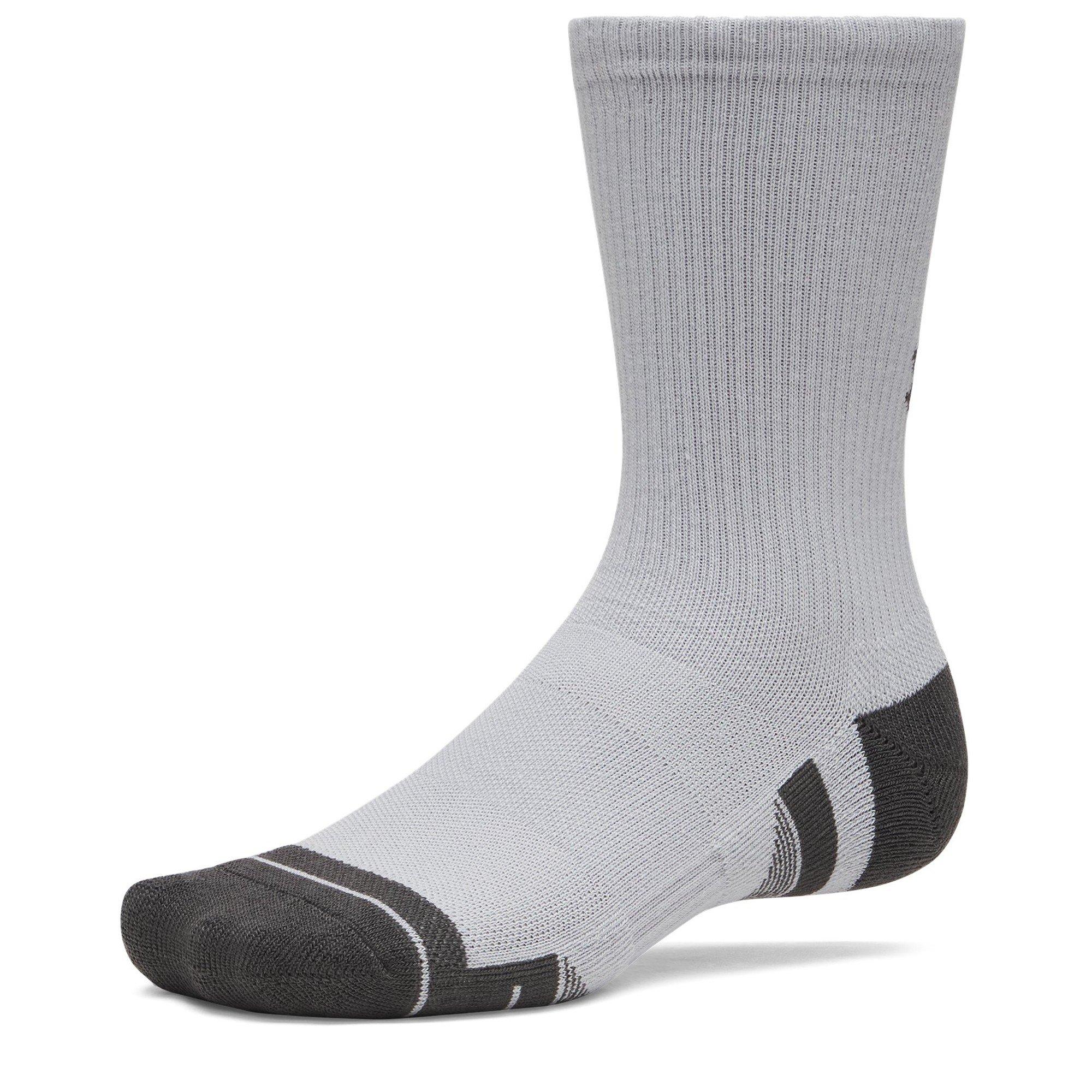 Mod Gray/White - Under Armour - Tech 3 Pack Trainer Socks - 2