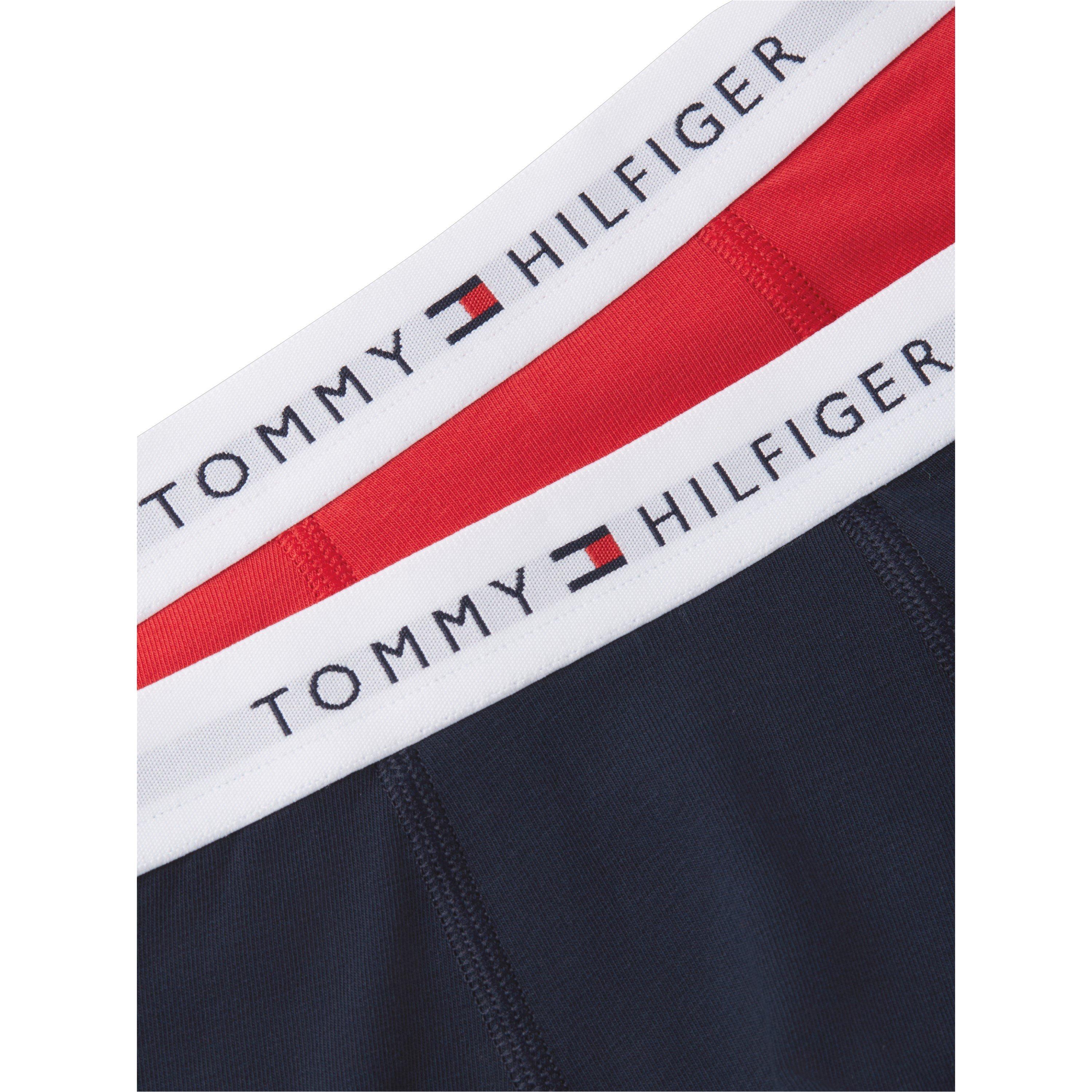 Navy/Red 0VF - Tommy Hilfiger - Kids' Cotton Mid-Rise Boxer Briefs 2 Pack - 2