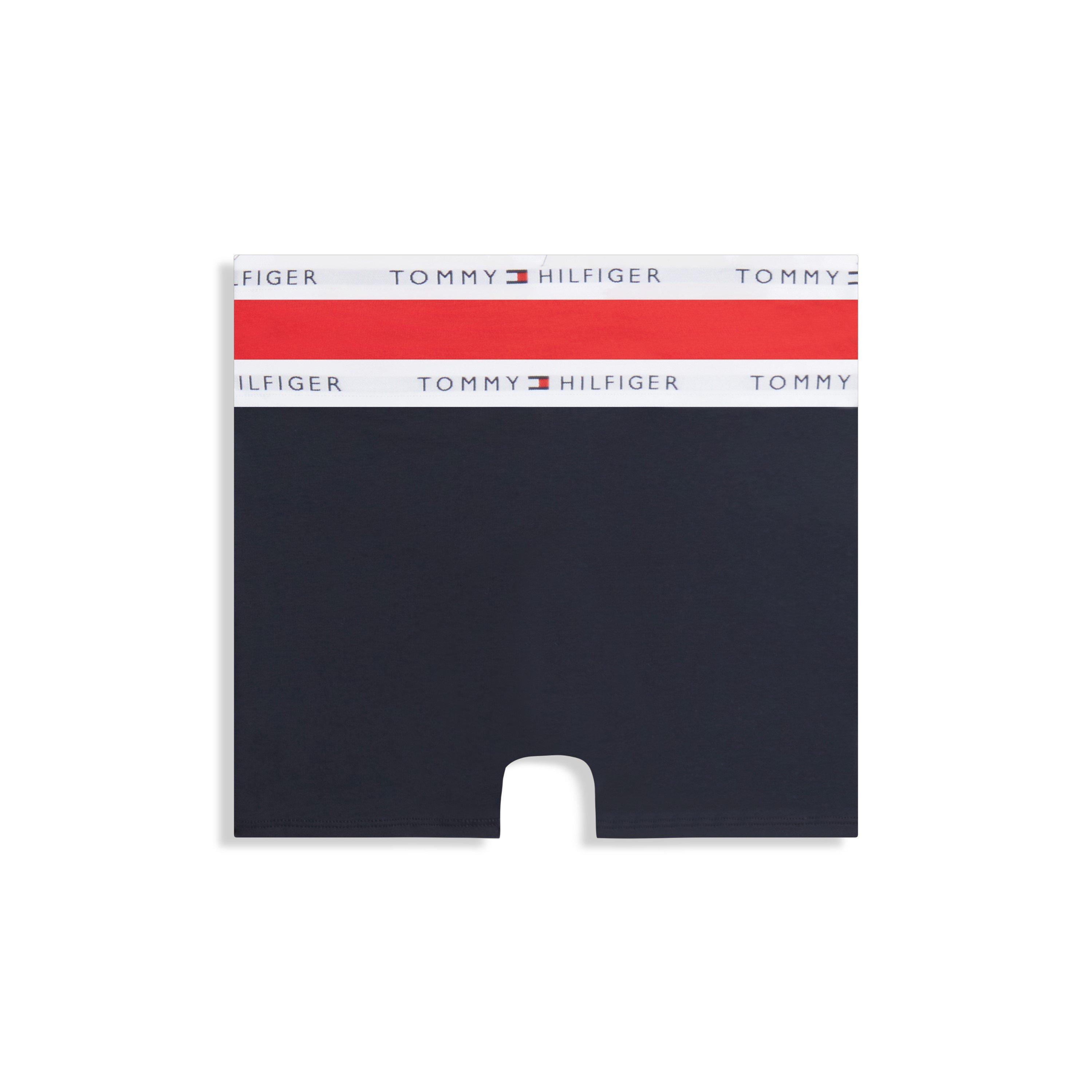 Navy/Red 0VF - Tommy Hilfiger - Kids' Cotton Mid-Rise Boxer Briefs 2 Pack - 3