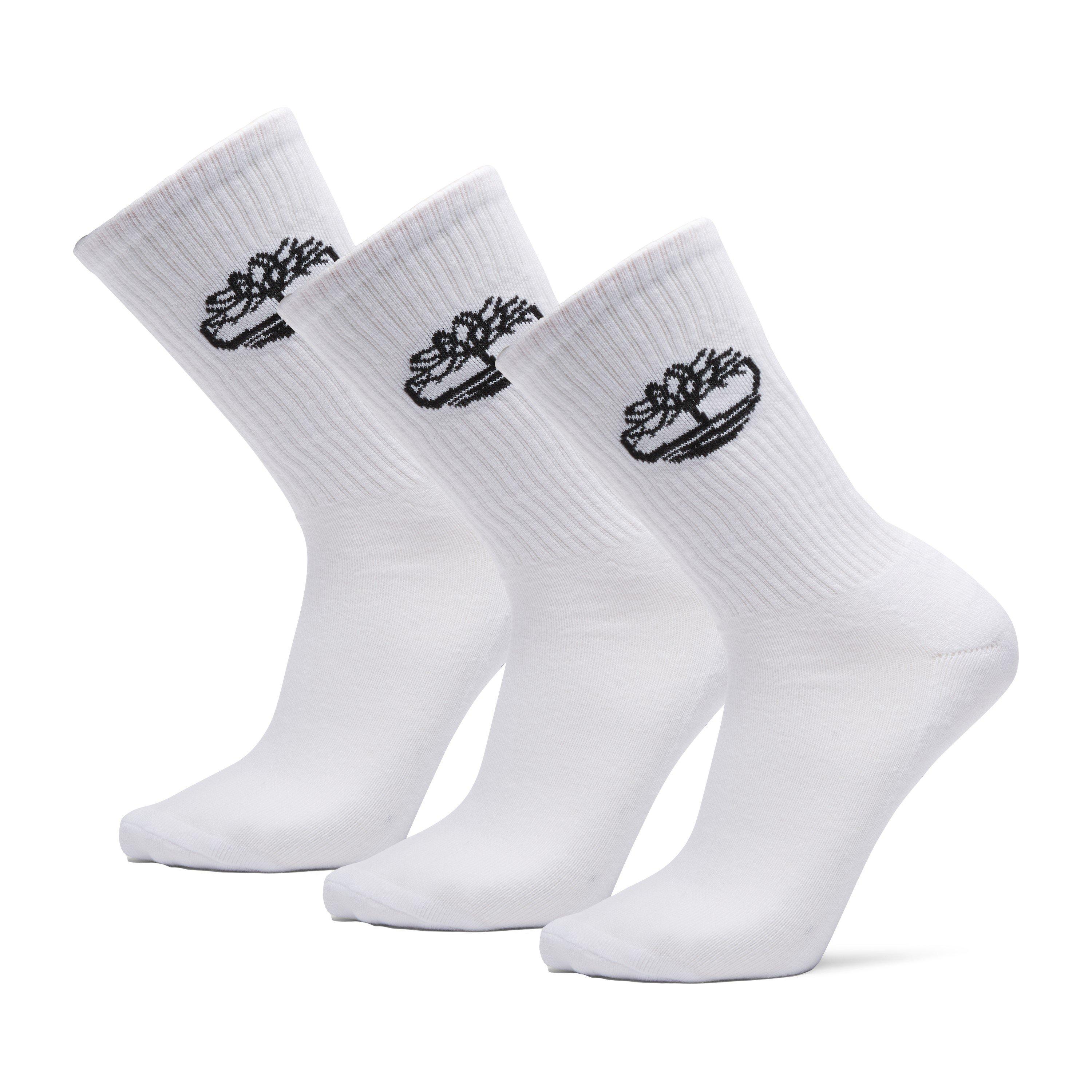 White - Timberland - Logo Sport 3 Pack Socks - 1