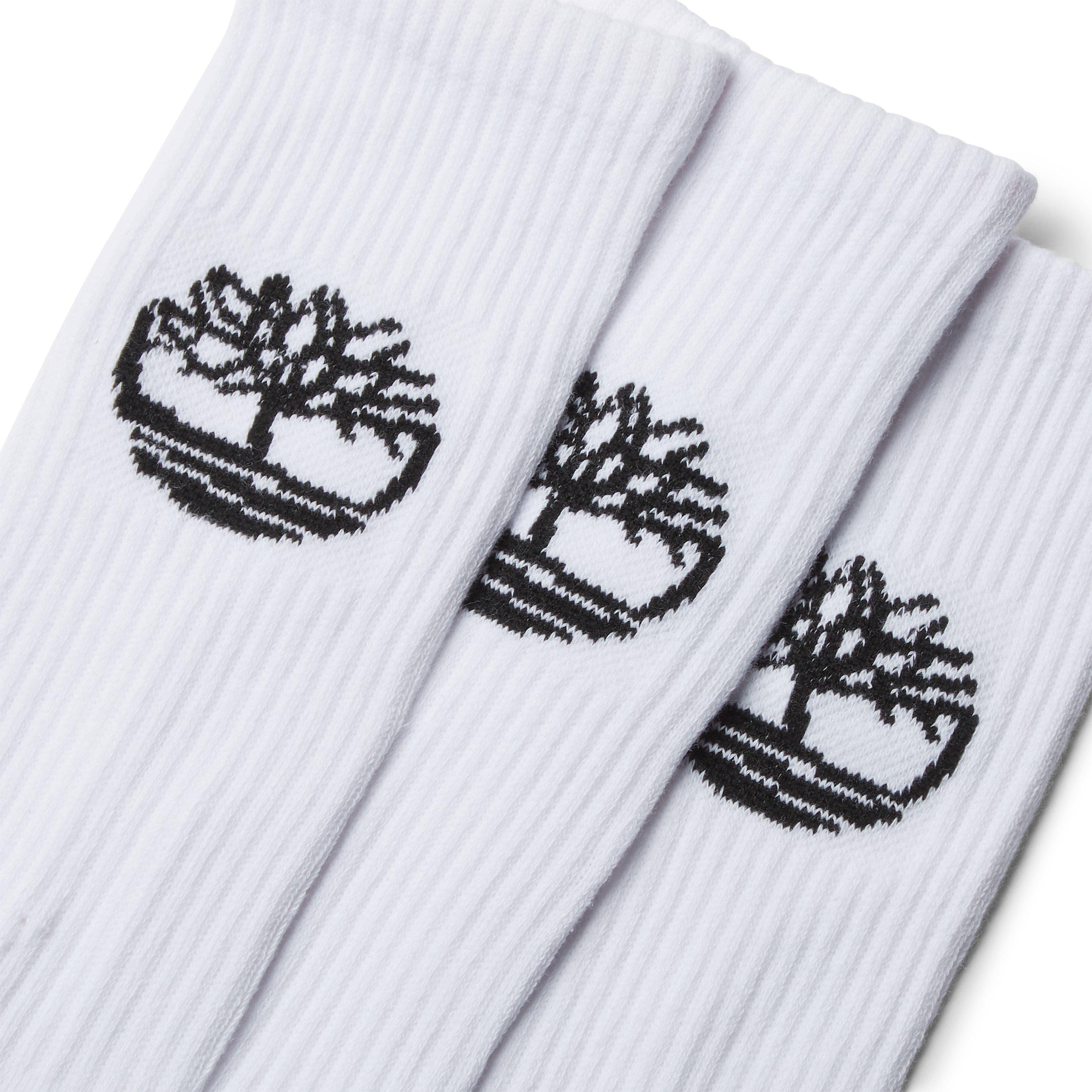 White - Timberland - Logo Sport 3 Pack Socks - 2