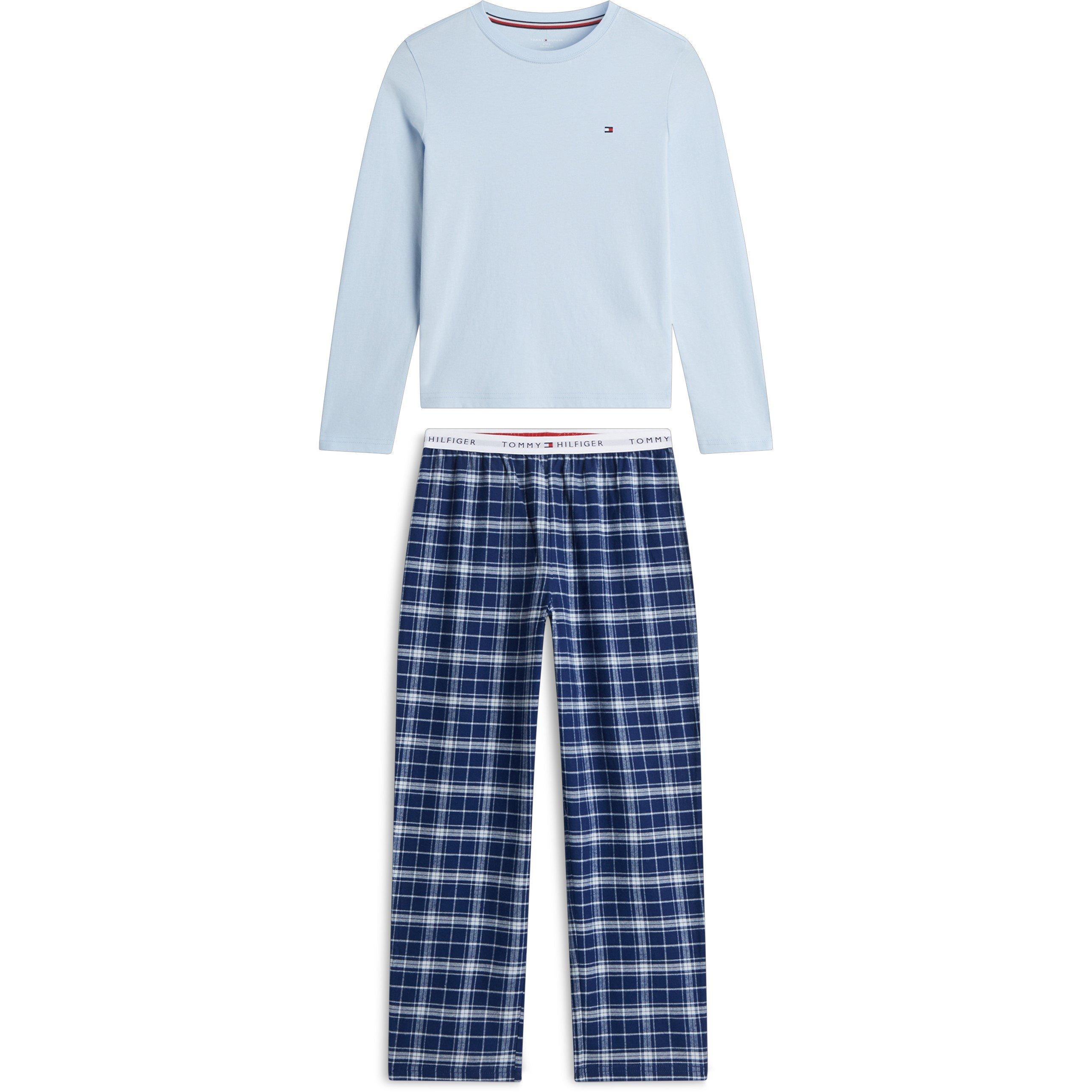 Tommy Hilfiger Kids' Cotton Long-Sleeve Pyjama Set Blue 12-14Y - Image 3