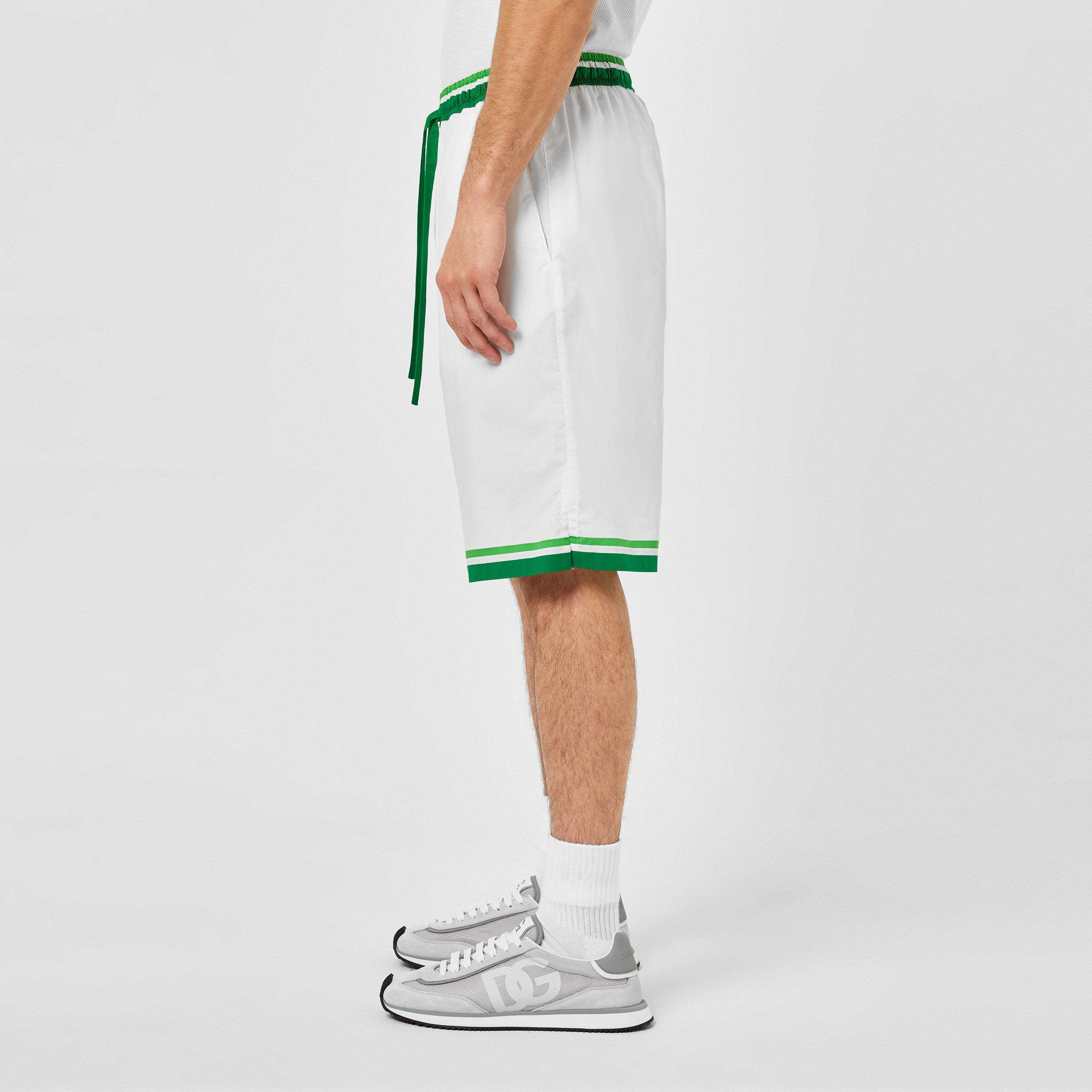 Maiolica Green - Dolce and Gabbana - Men's Maiolica Woven Tracksuit Shorts - 2