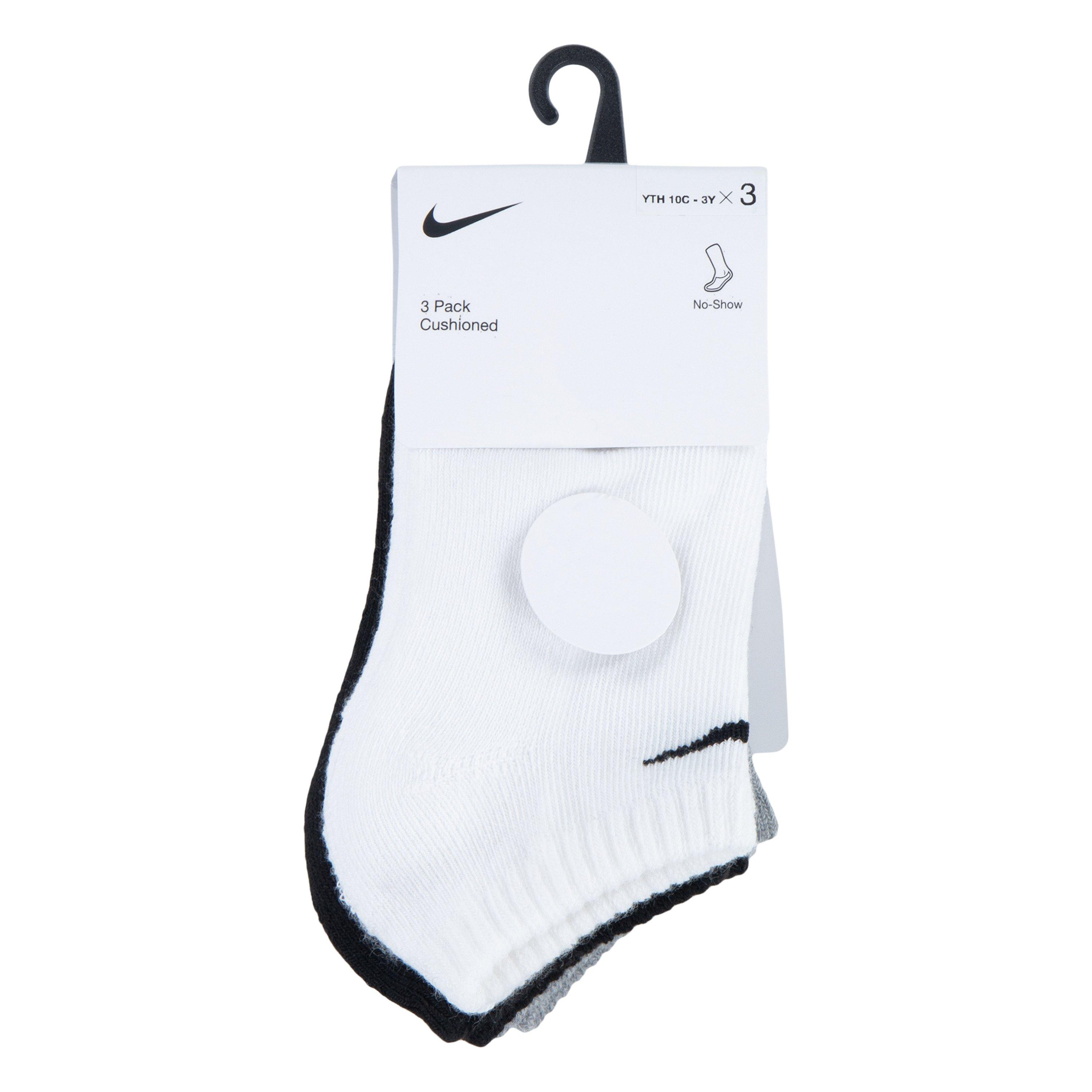 Whi/Gray Hea - Nike - 3 Pack No Show Trainer Socks - 3