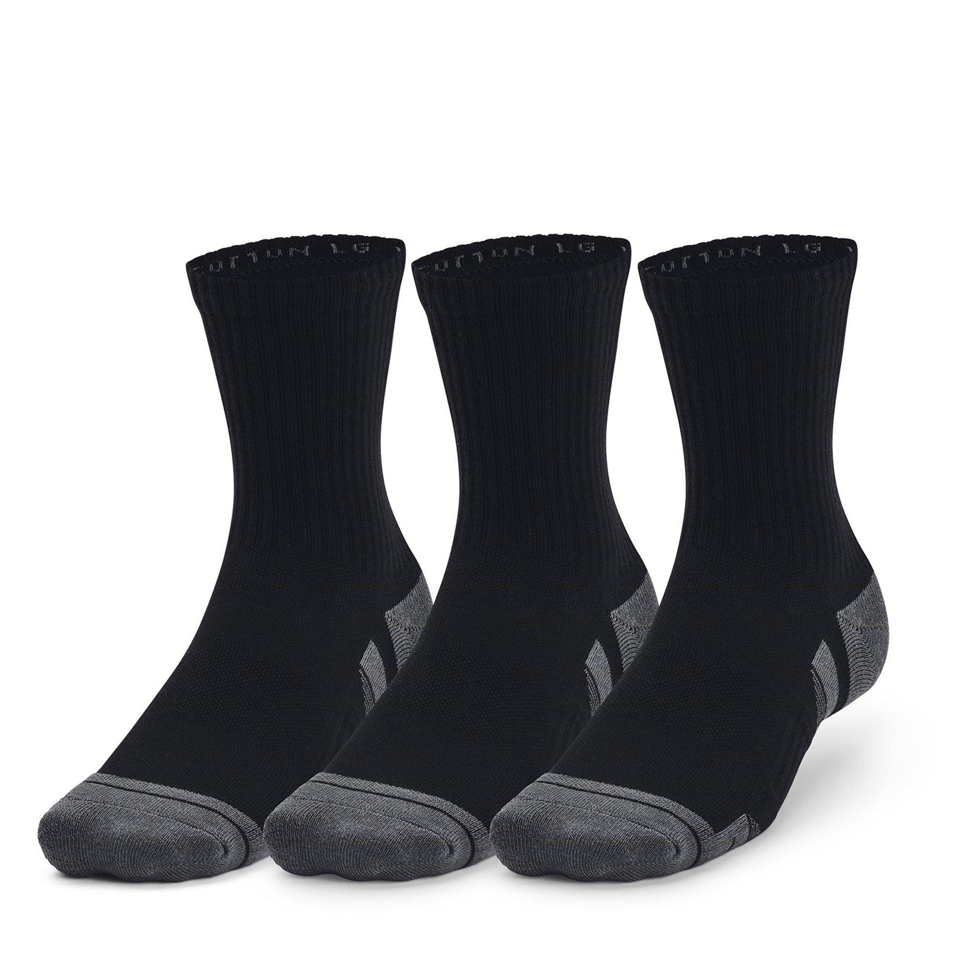 Crna - Under Armour - Adults Performance Cotton Mid Trainers Sock - 1