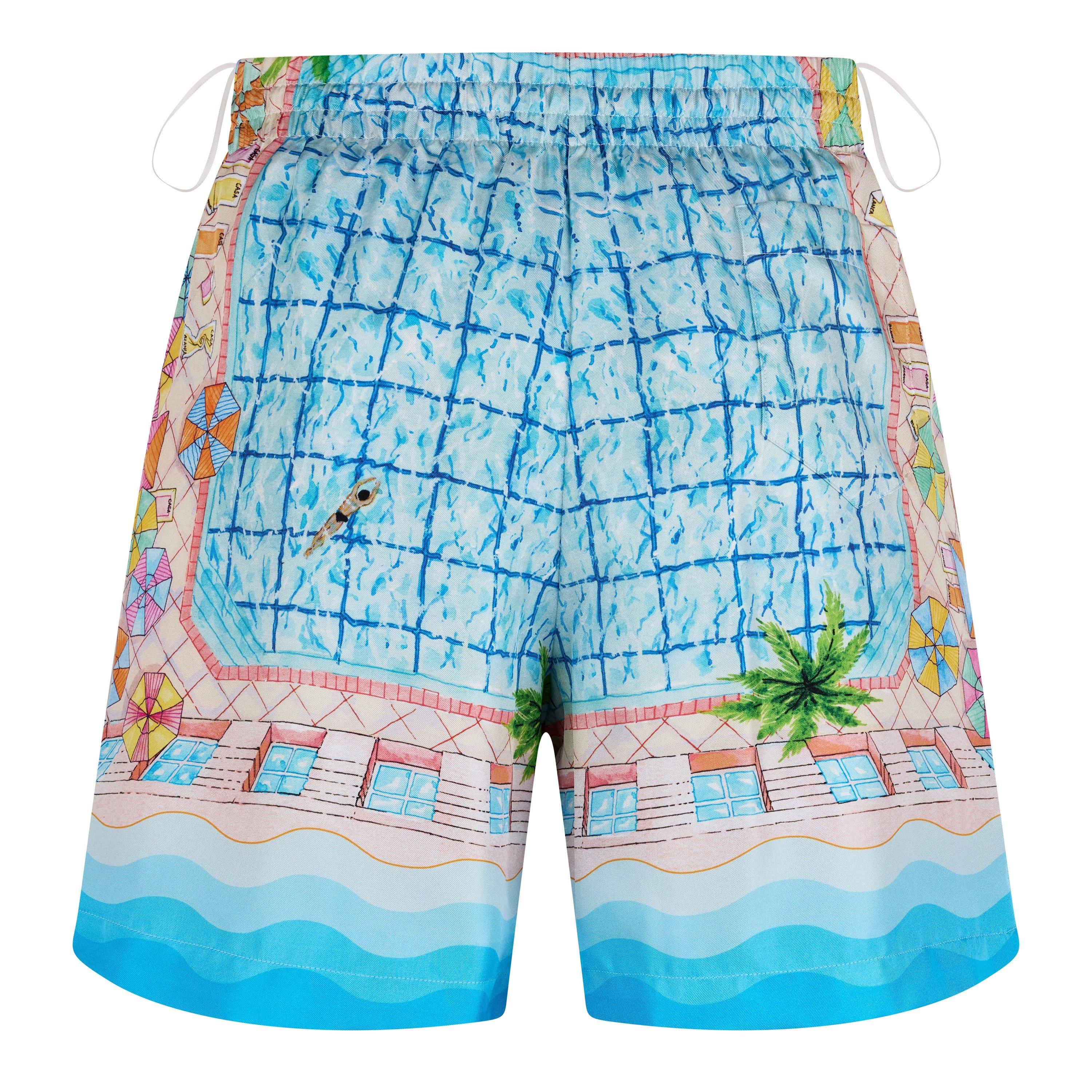 Blue - Casablanca - Silk Pool Shorts - 6