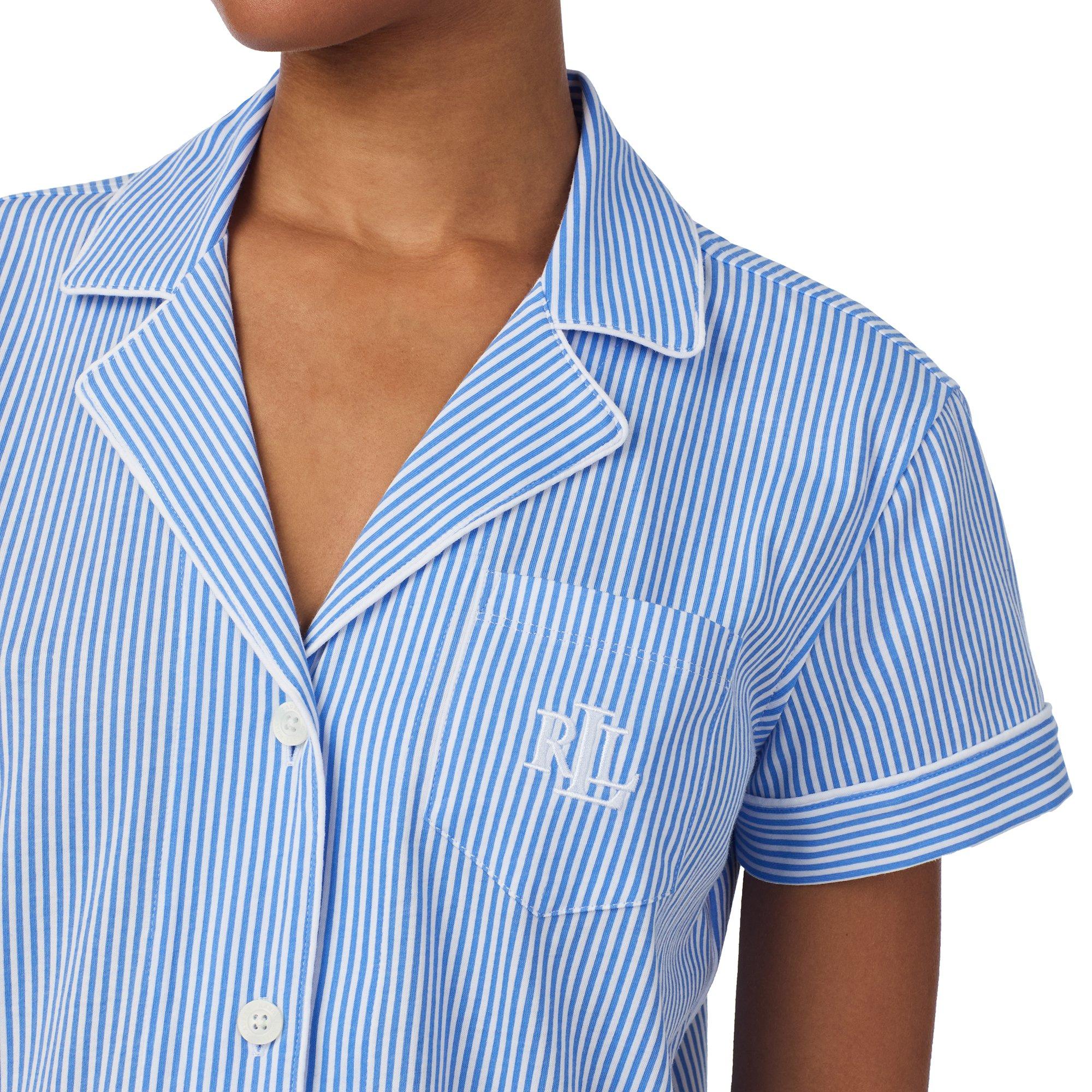 Blue - Lauren by Ralph Lauren - Women's Knitted Short Sleeve Pyjama Set - 3