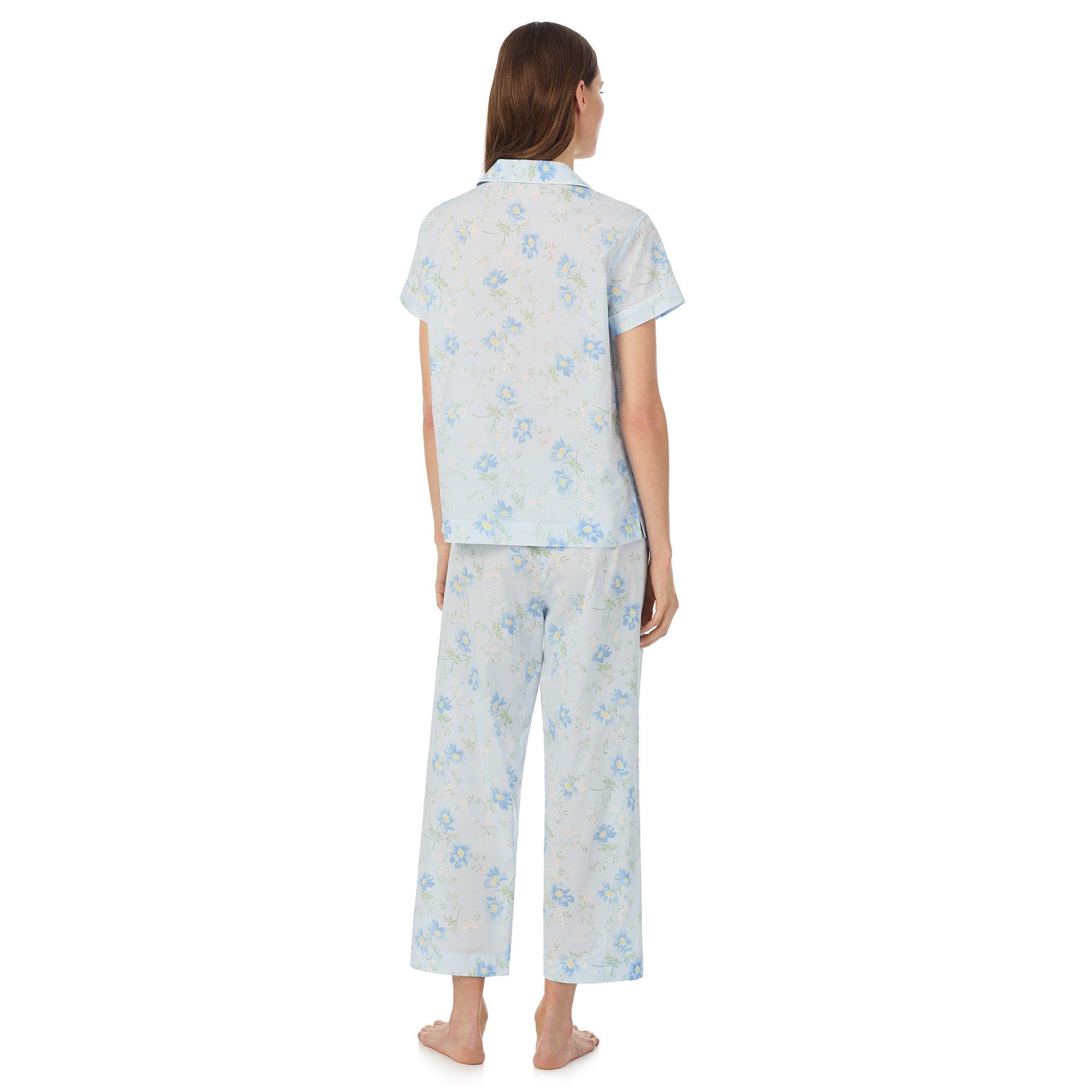 Blue - Lauren by Ralph Lauren - Women's Knitted Short Sleeve Pyjama Set - 2