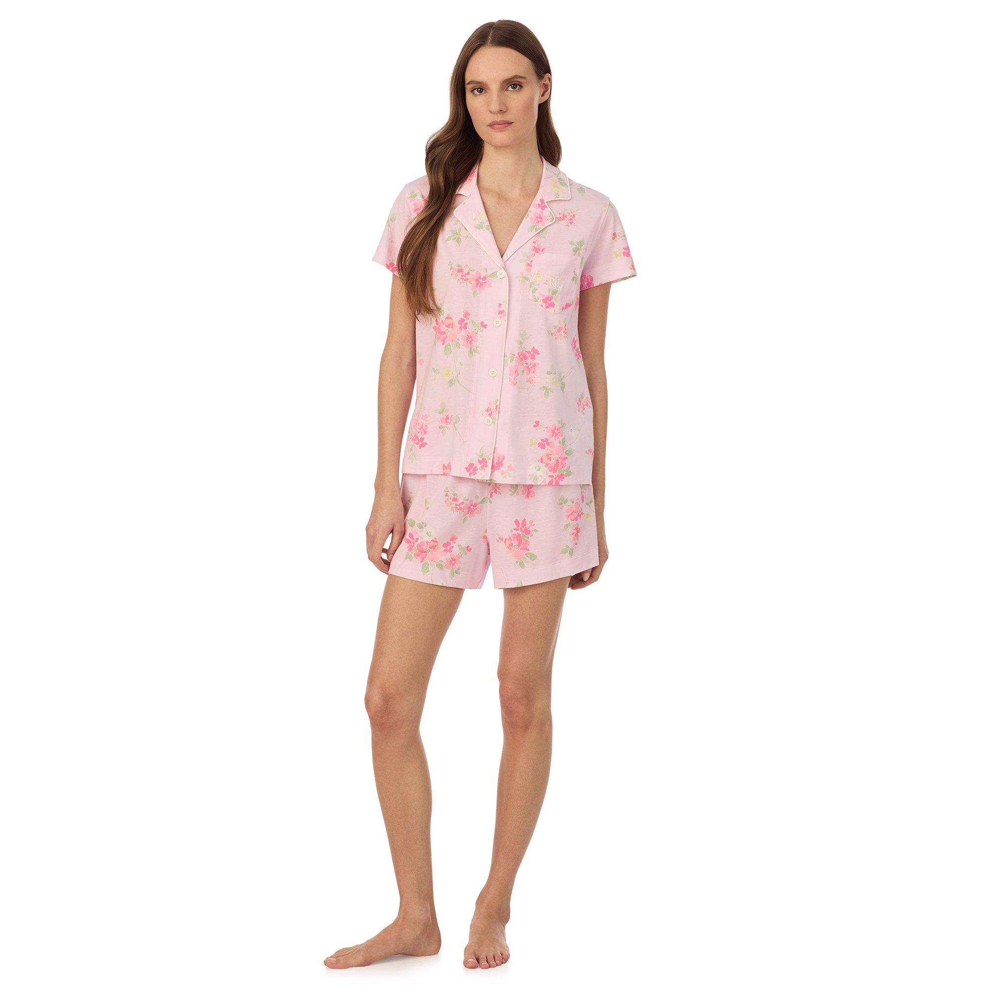 Pink - Lauren by Ralph Lauren - Women's Short Sleeve Pyjama Set - 1