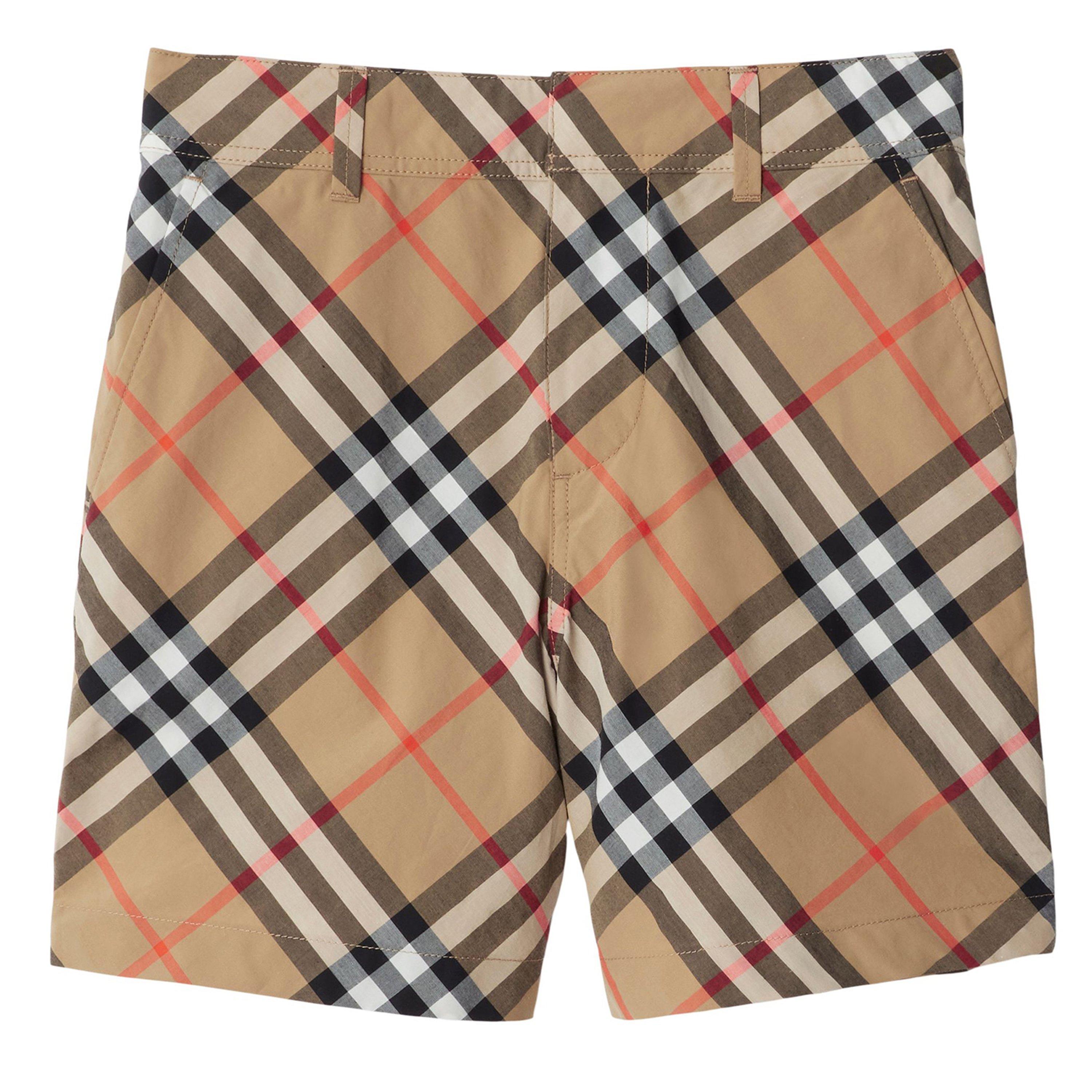 Beige B9368 - Burberry - Juniors' Checked Cotton Oscar Shorts - 1