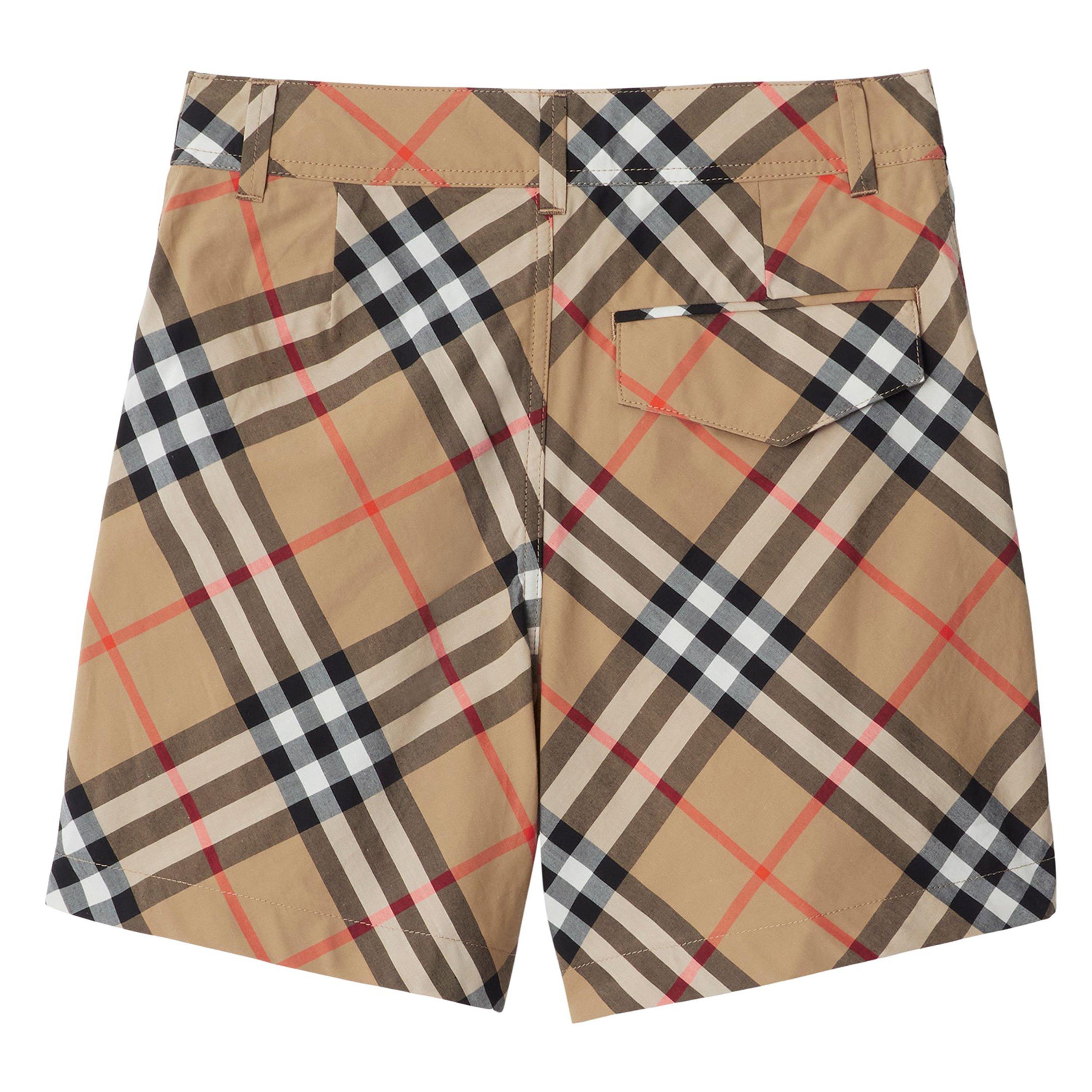 Beige  B9368 - Burberry - Juniors' Checked Cotton Oscar Shorts - 2