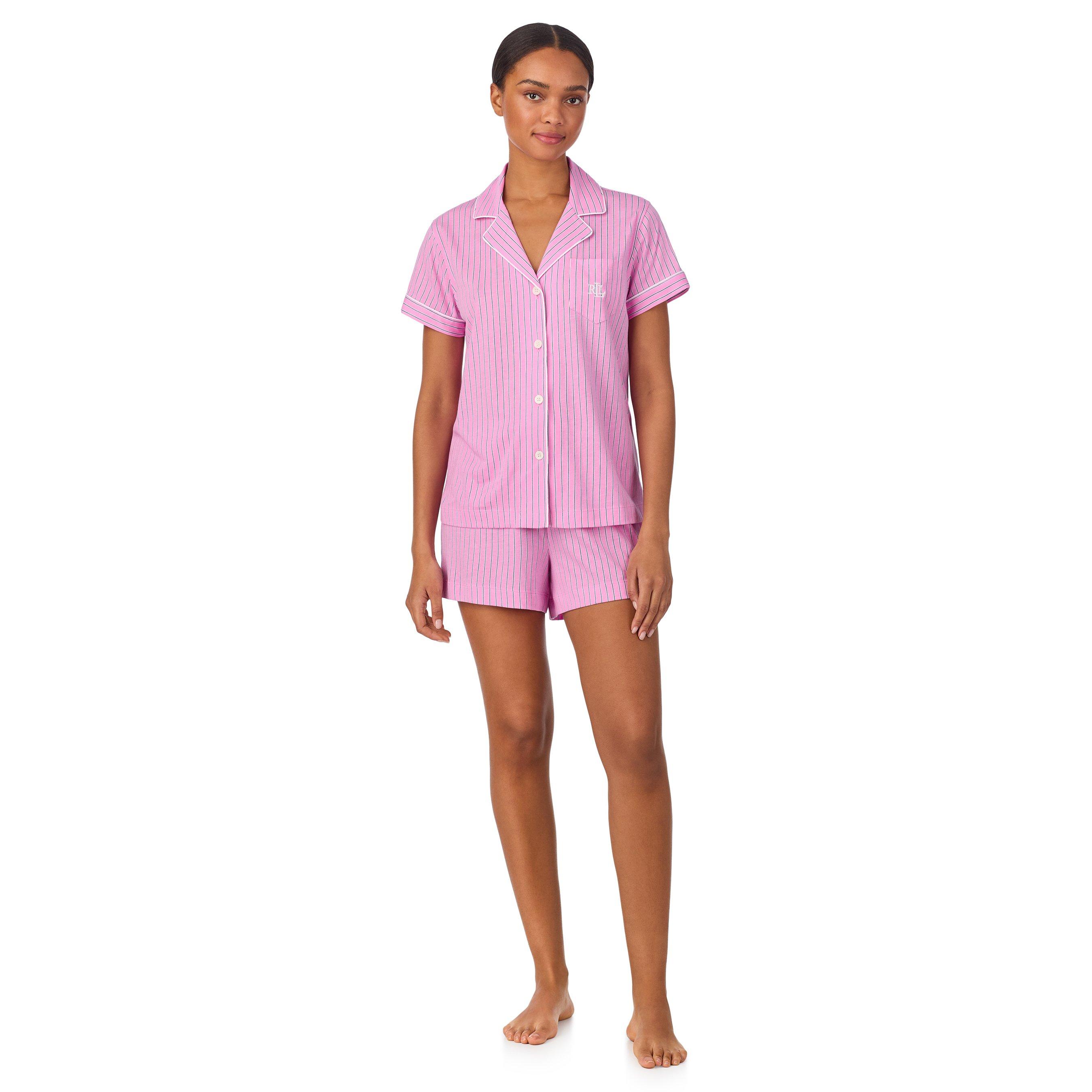 Pink Stripe - Lauren by Ralph Lauren - LRL SS Notch Boxer Ld63 - 1