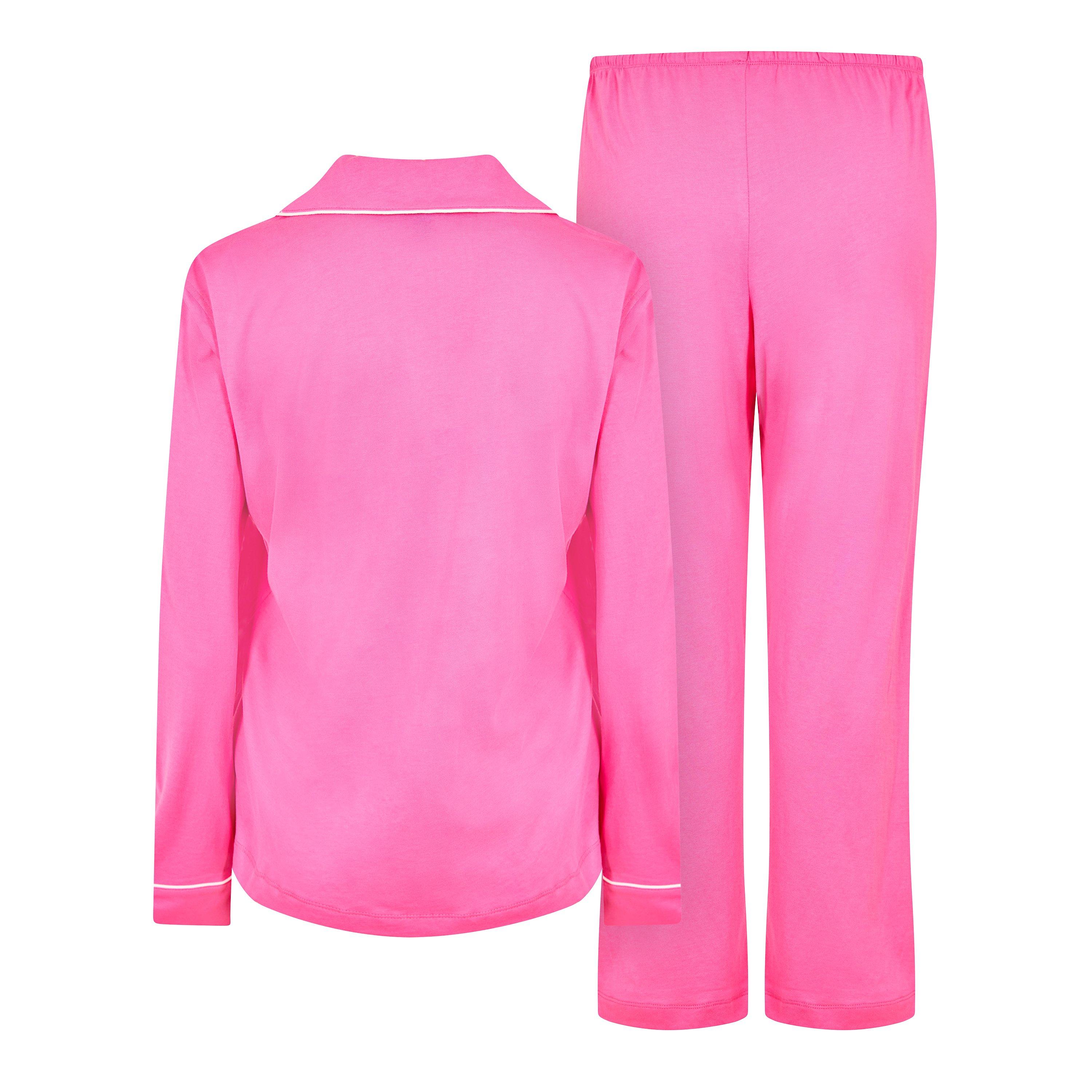 Dark Pink - Lauren by Ralph Lauren - Womens Notch Pyjama Set - 2