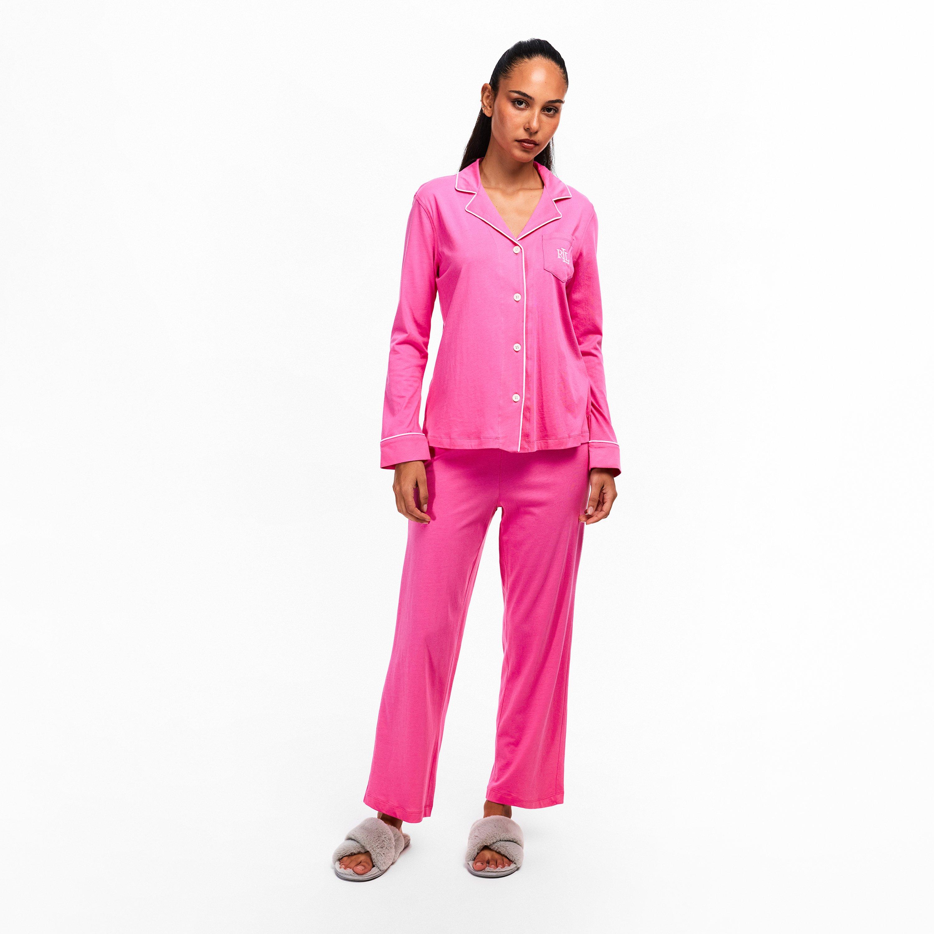 Dark Pink - Lauren by Ralph Lauren - Womens Notch Pyjama Set - 6