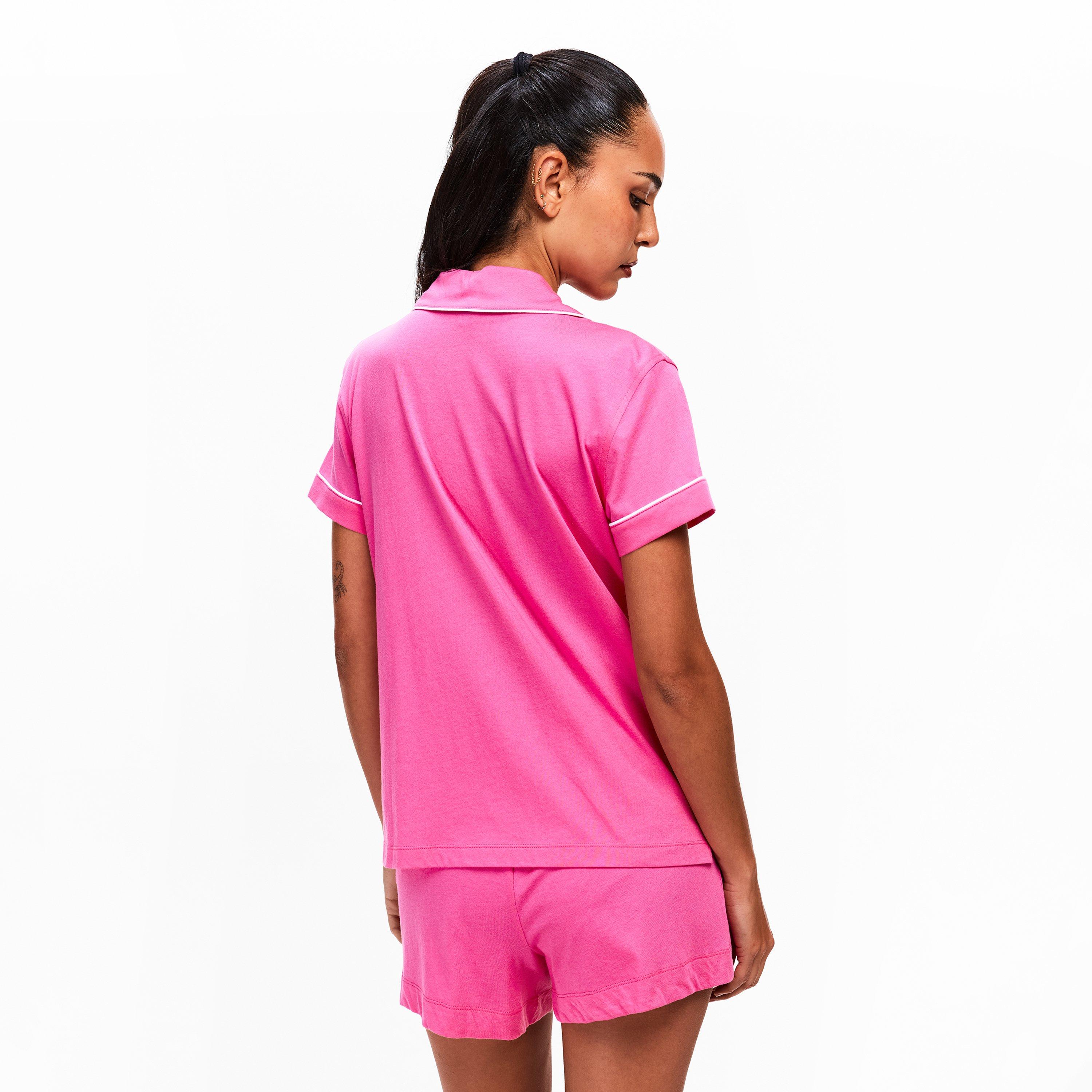 Dark Pink - Lauren by Ralph Lauren - Womens Notch Collar Short Sleeve Pyjama Set - 4