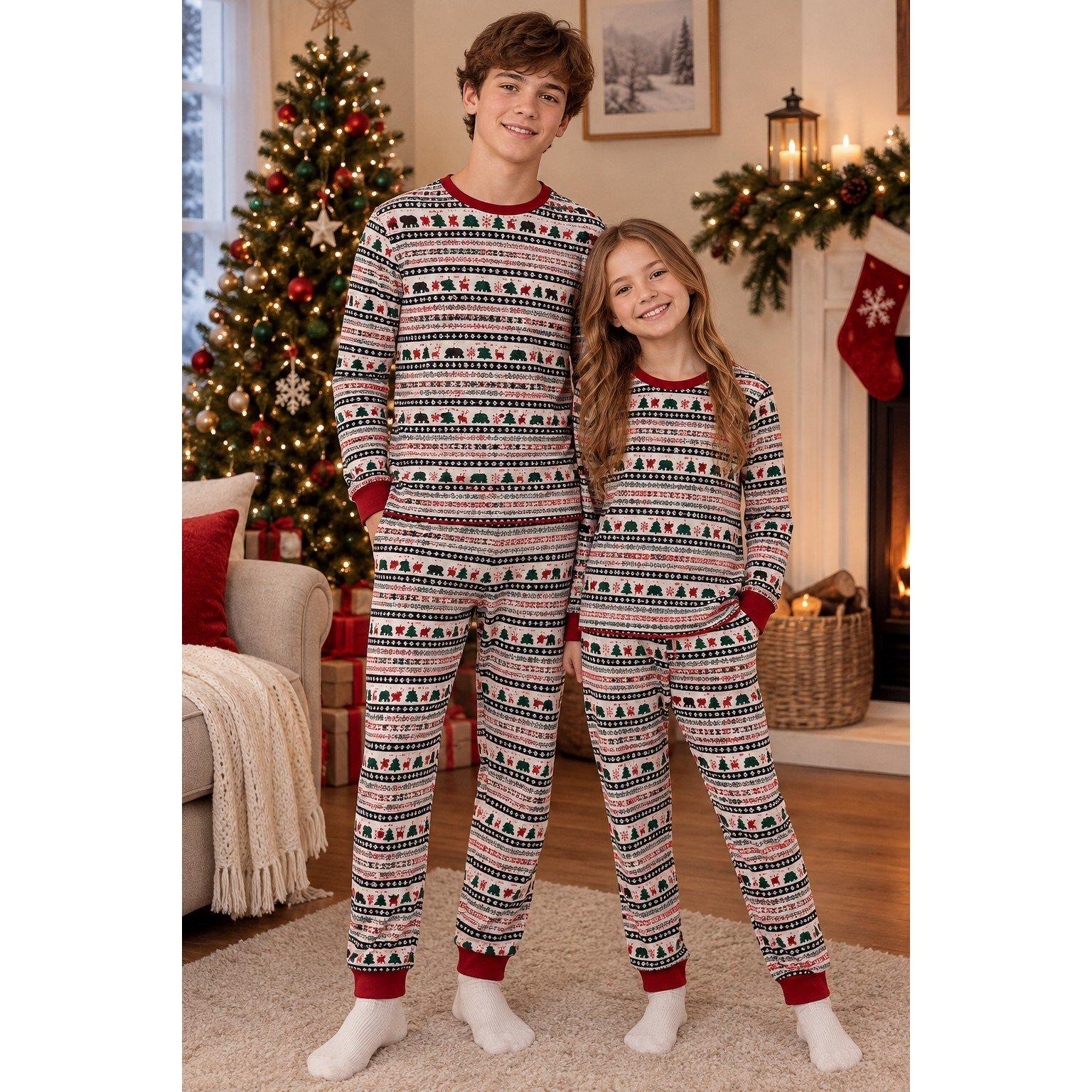 Fairisle - The Spirit Of Christmas - Kids Xmas Family Cotton Pyjamas - 1