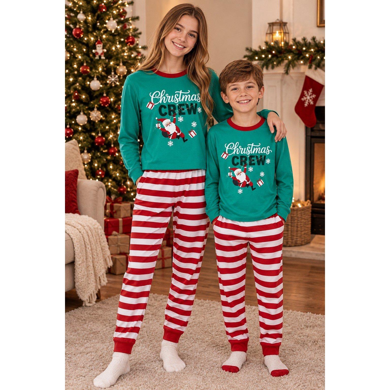 Xmas Crew - The Spirit Of Christmas - Childrens Christmas Family Cotton Pyjamas - 5