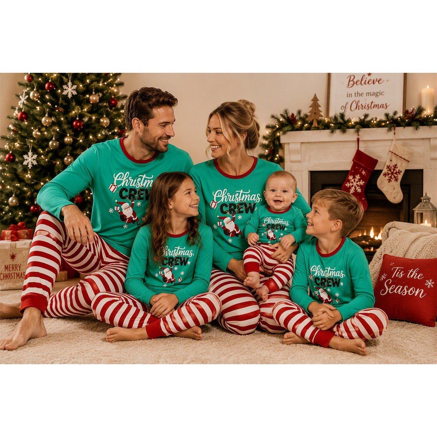 Xmas Crew - The Spirit Of Christmas - Childrens Christmas Family Cotton Pyjamas - 6