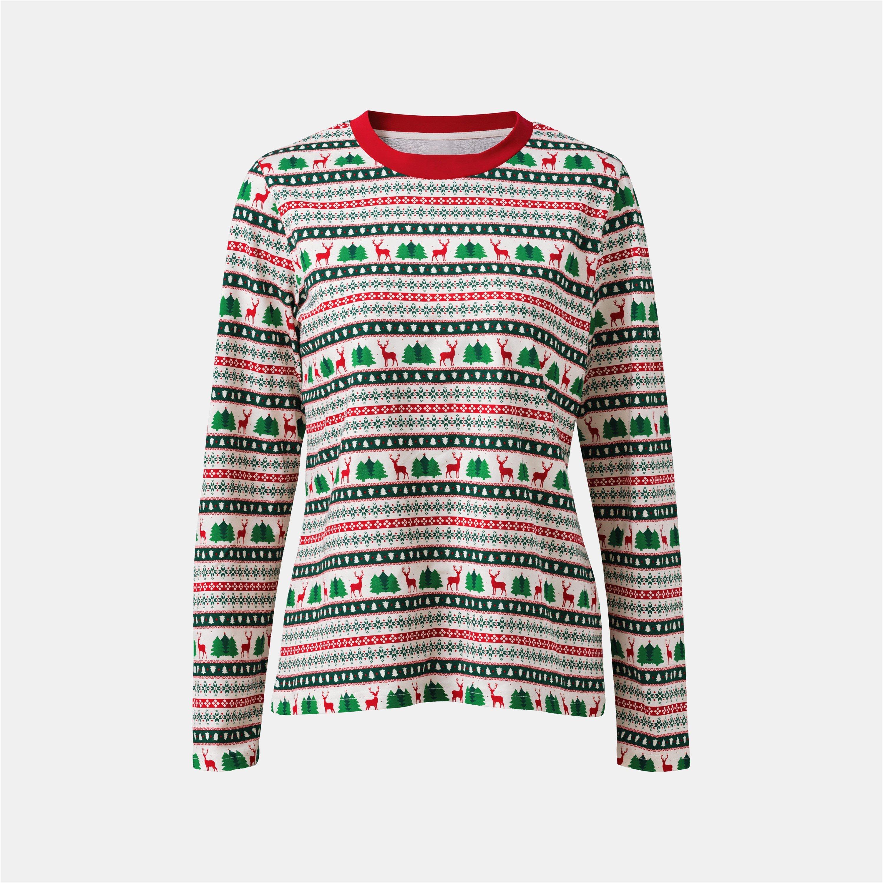 Fairisle - The Spirit Of Christmas - Ladies Fairisle Xmas Family Cotton Pyjamas - 2