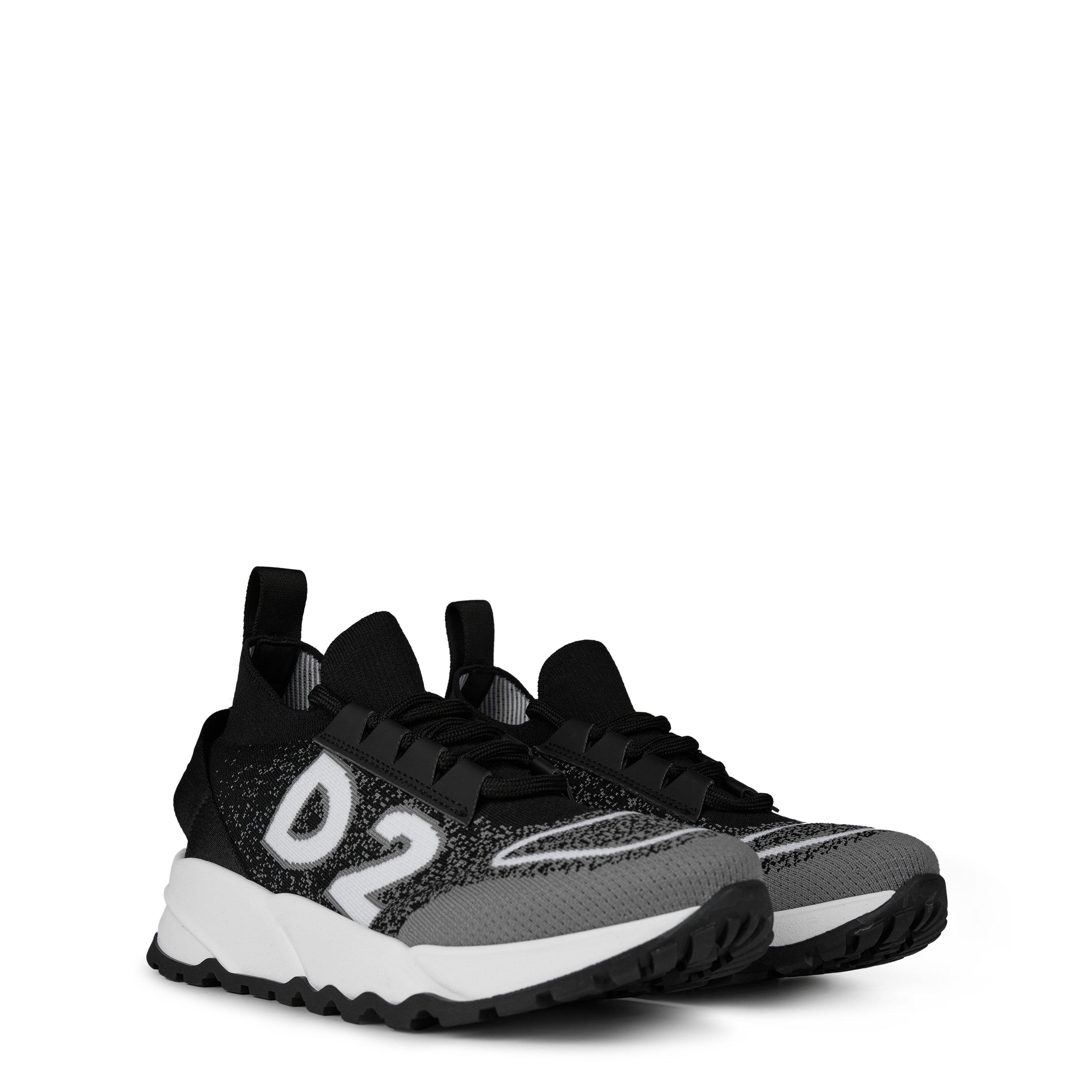 Blk/Wht/GryVAR2 - DSquared2 - Logo Sock Trainers Juniors - 3