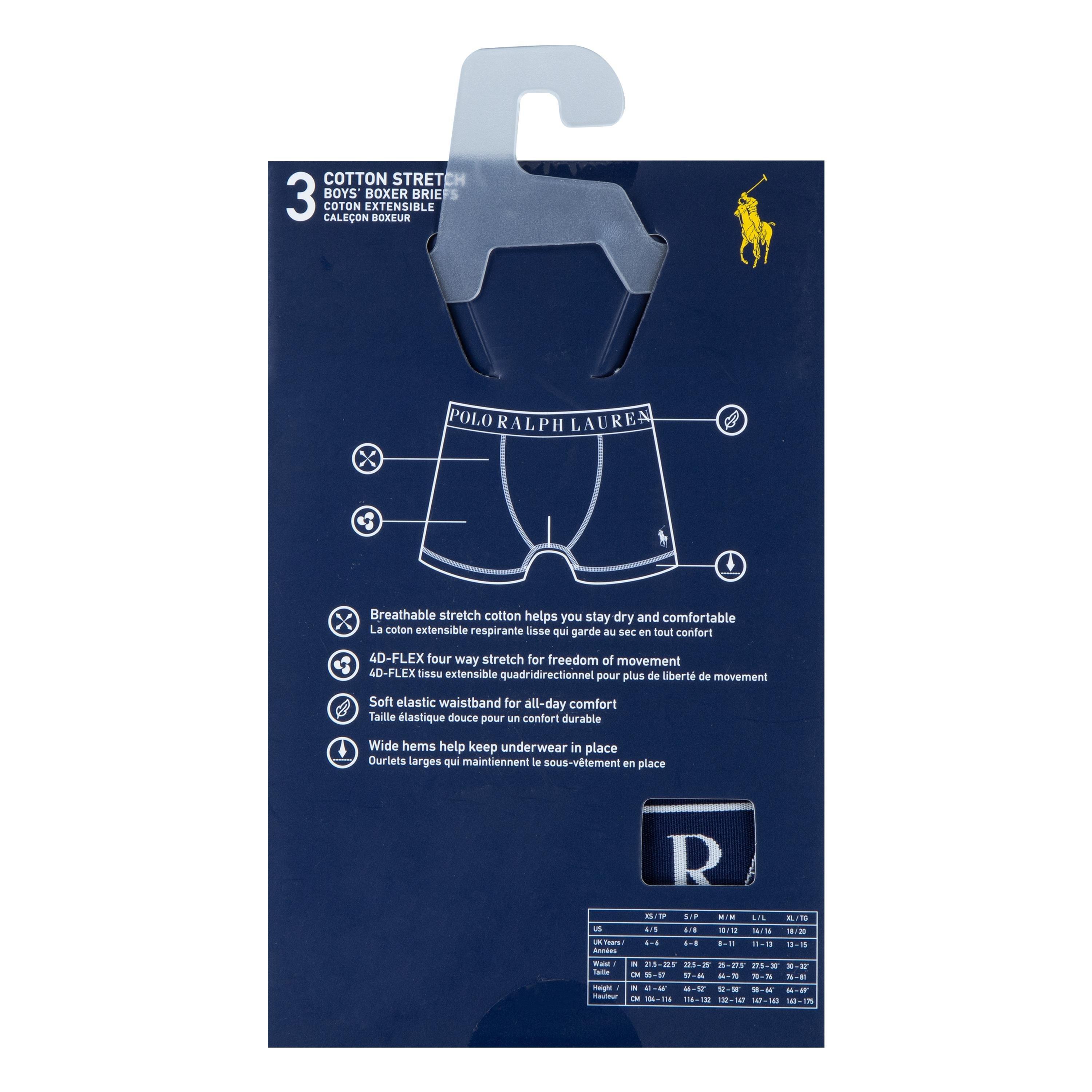 White - Polo Ralph Lauren - Boys' 3 Pack Cotton Stretch Trunks - 3