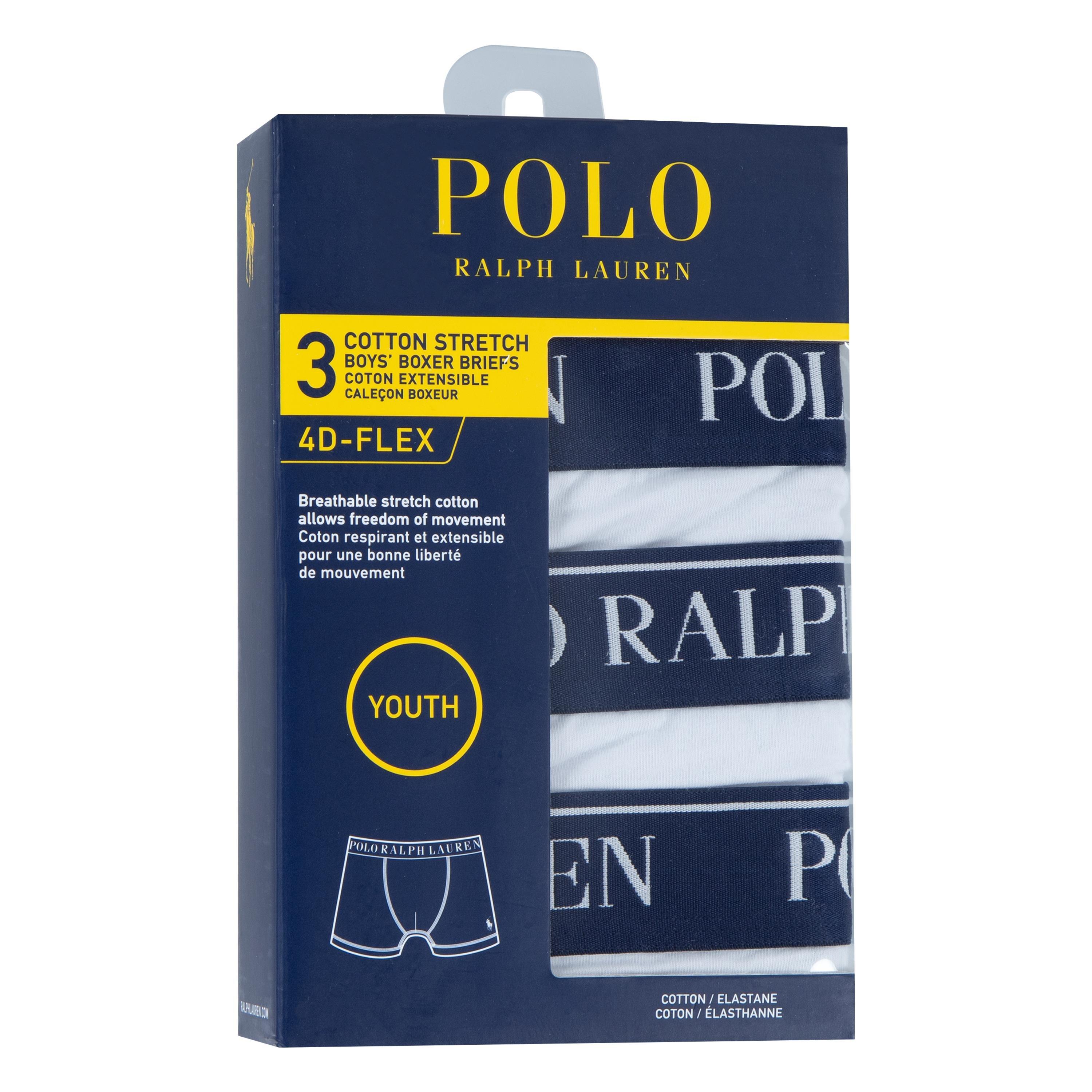 White - Polo Ralph Lauren - Boys' 3 Pack Cotton Stretch Trunks - 5