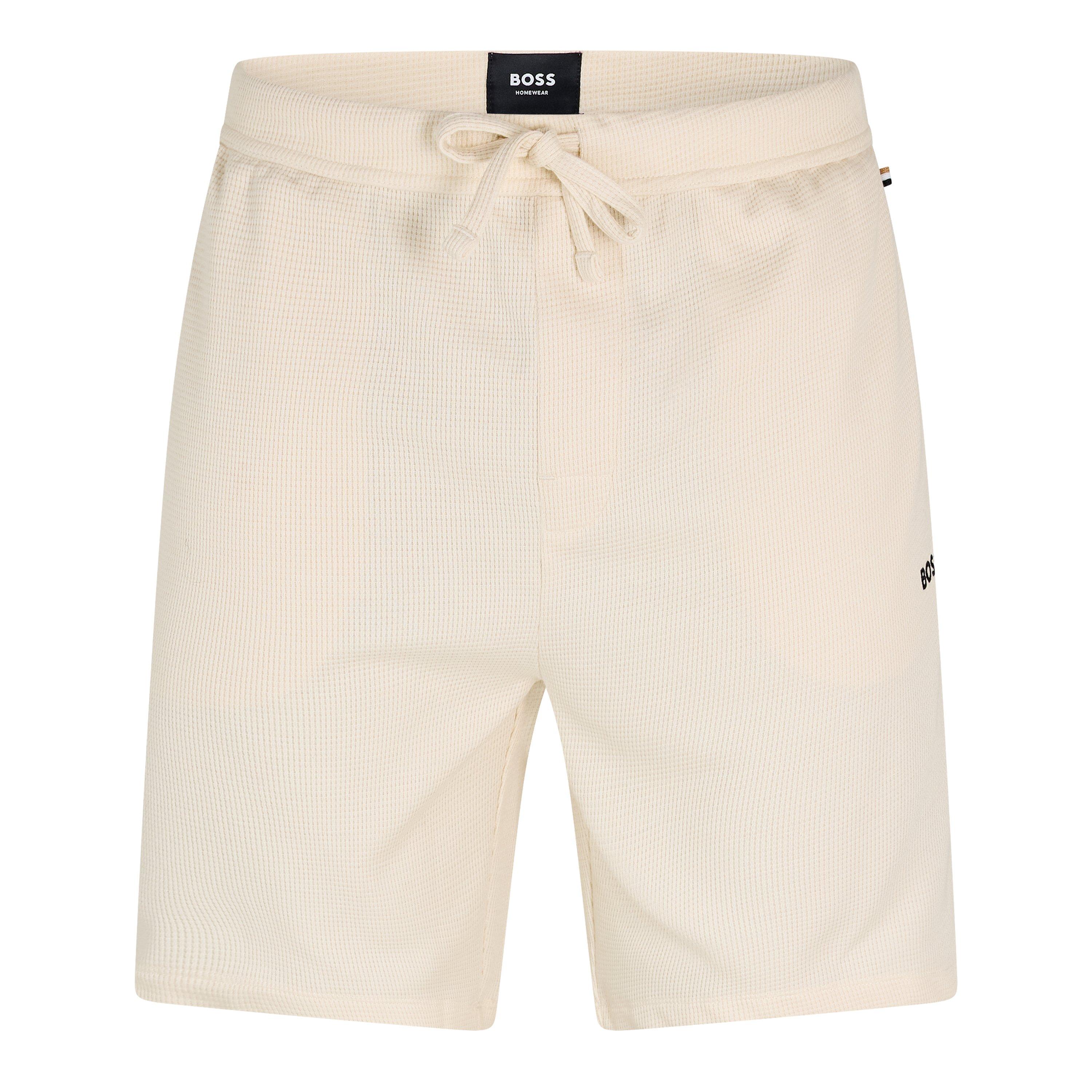 Open White - Boss - Men's Embroidered Waffle Pyjama Shorts - 1