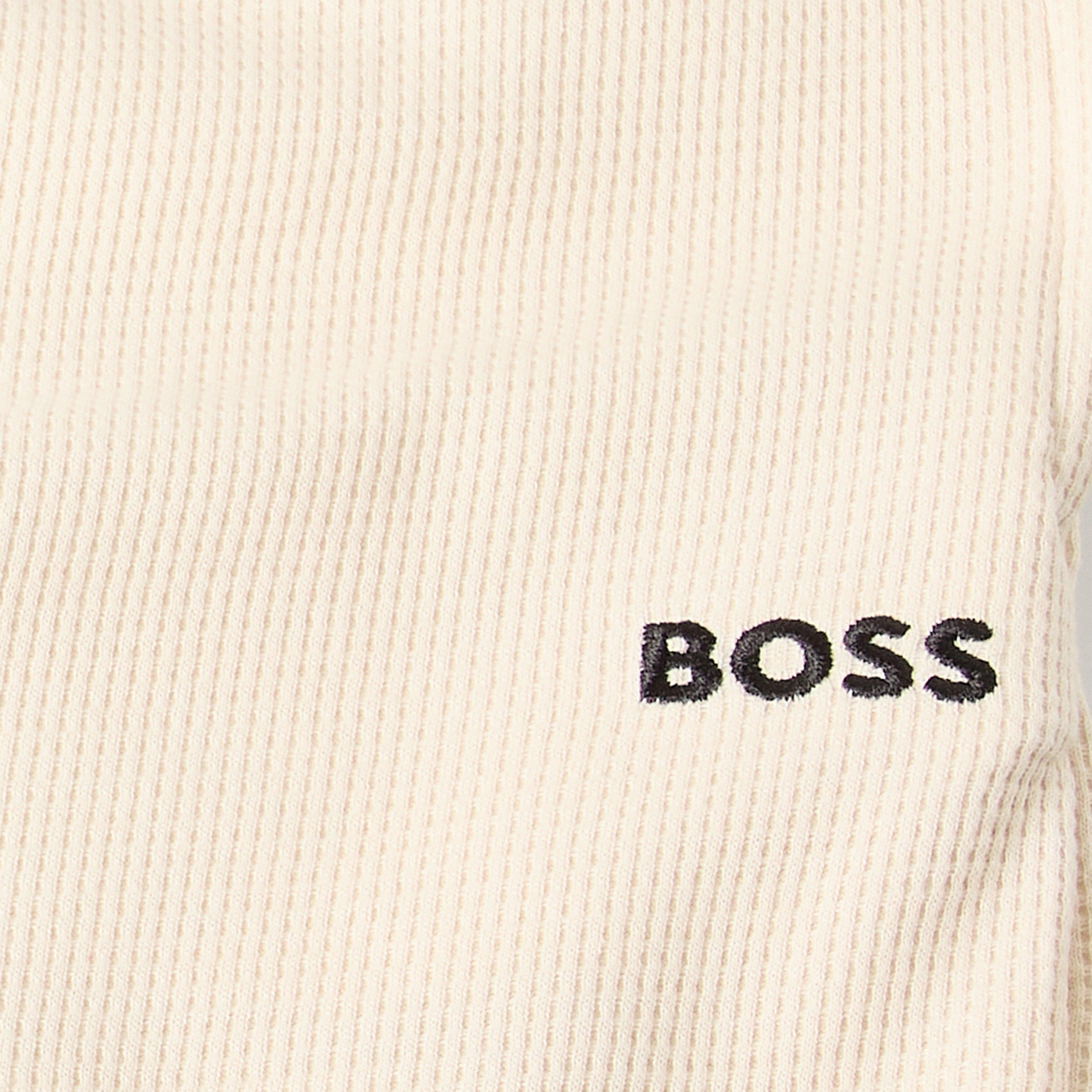 Open White - Boss - Men's Embroidered Waffle Pyjama Shorts - 3