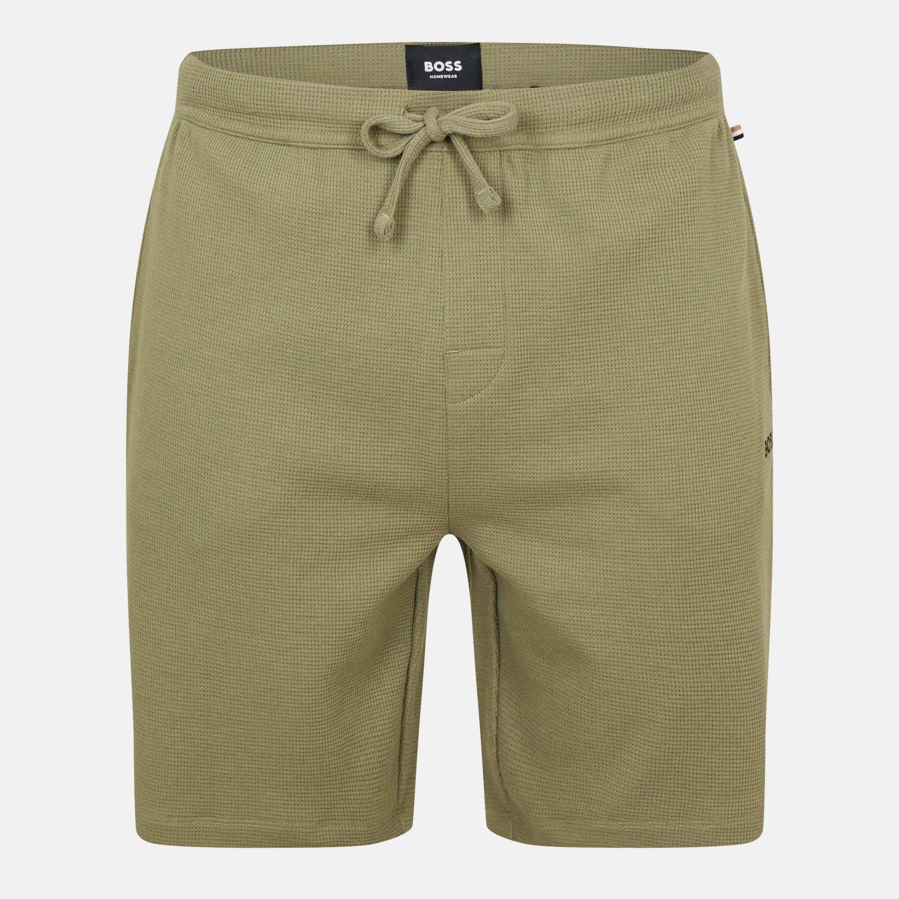 Boss Men's Embroidered Waffle Pyjama Shorts - Open Green 349 - M