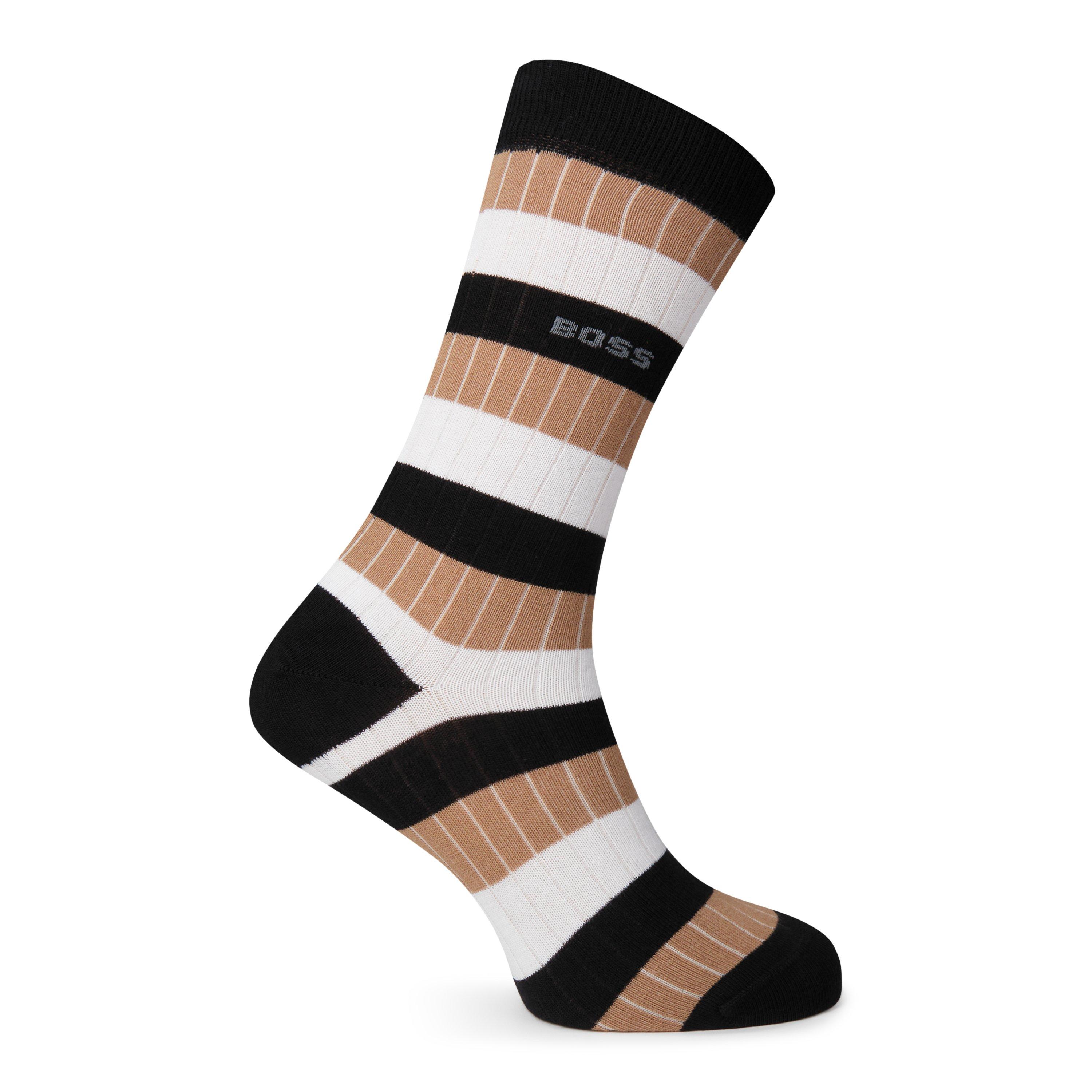 Black 001 - Boss - Men's Fine Rib Crew Socks - 2