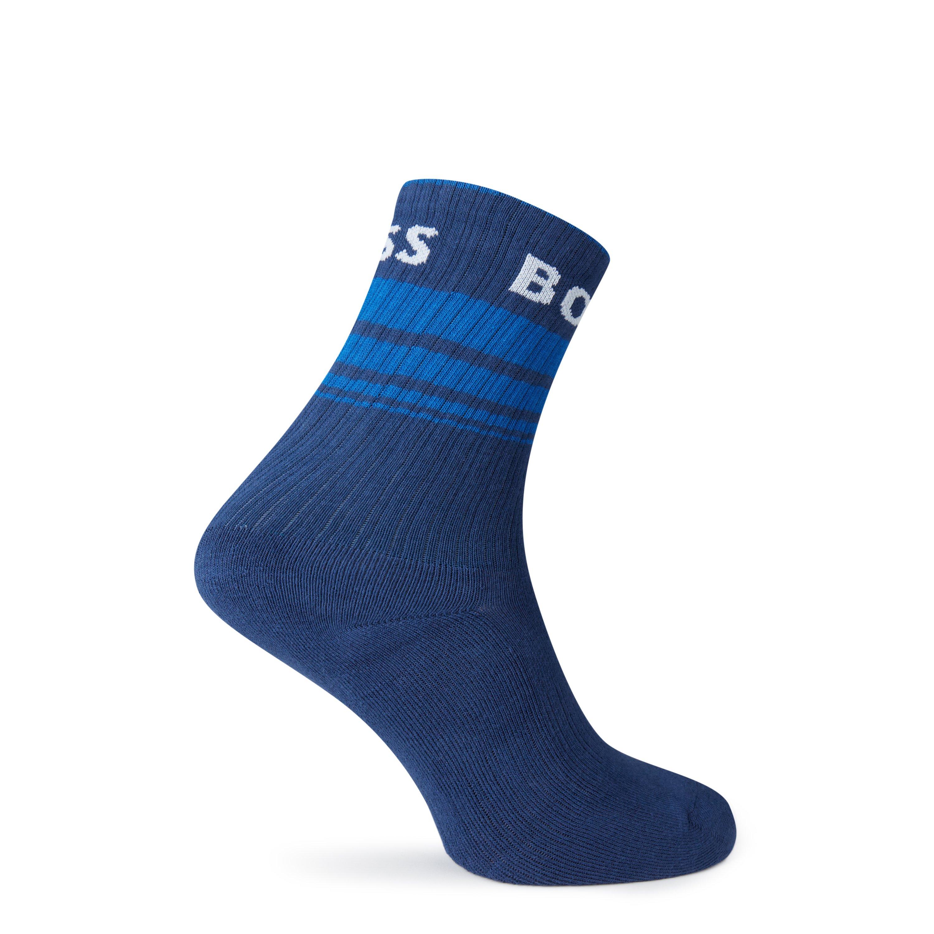 Blk/Nvy/Wht 963 - Boss - Men's Rib Stripe Crew Socks - 4