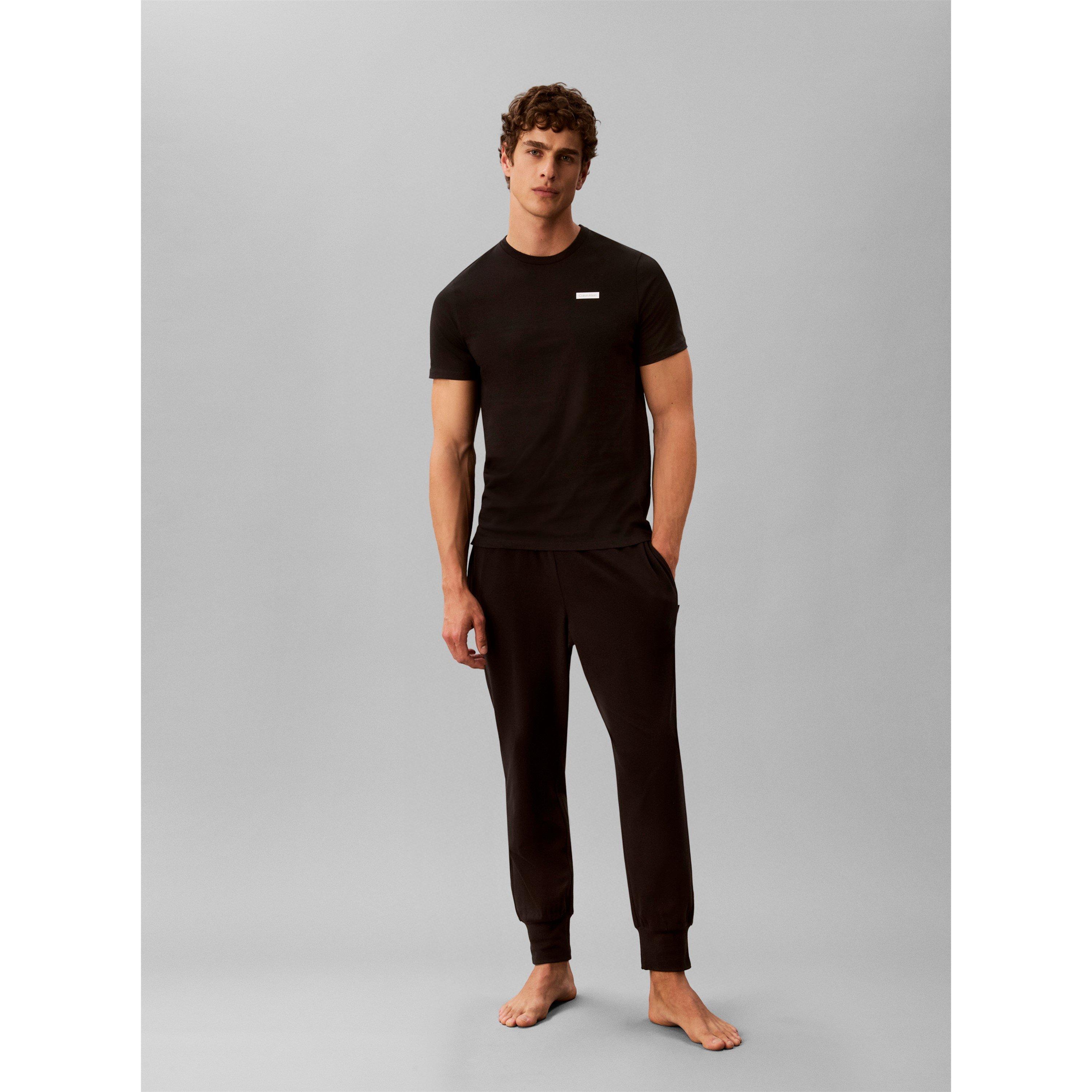 Black - Calvin Klein - Men's Short-Sleeve Cotton Crew-Neck Pyjama Top - 3