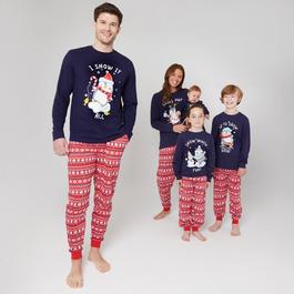 Linea Mens Family Christmas Penguin Pyjama Set