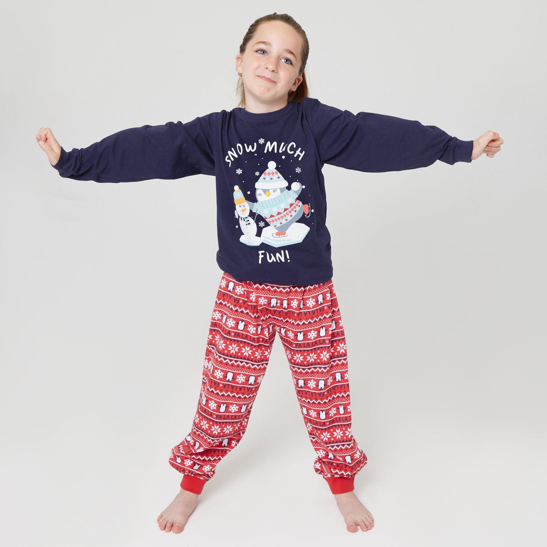 Marineblå/Rød - Linea - Family Christmas Penguin Pyjama Set - 2