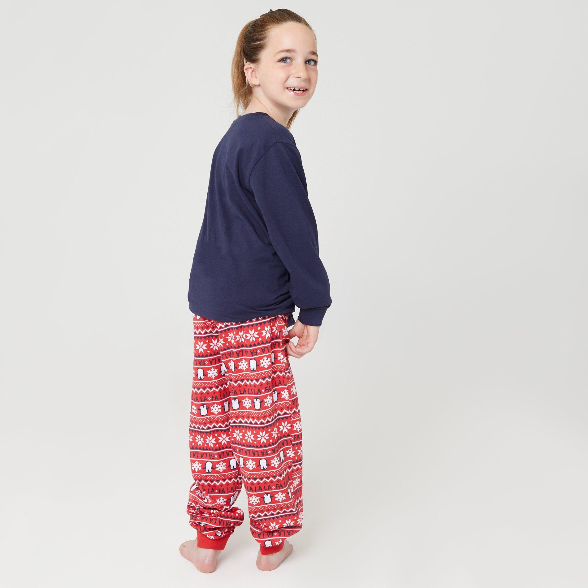 Marineblå/Rød - Linea - Family Christmas Penguin Pyjama Set - 3