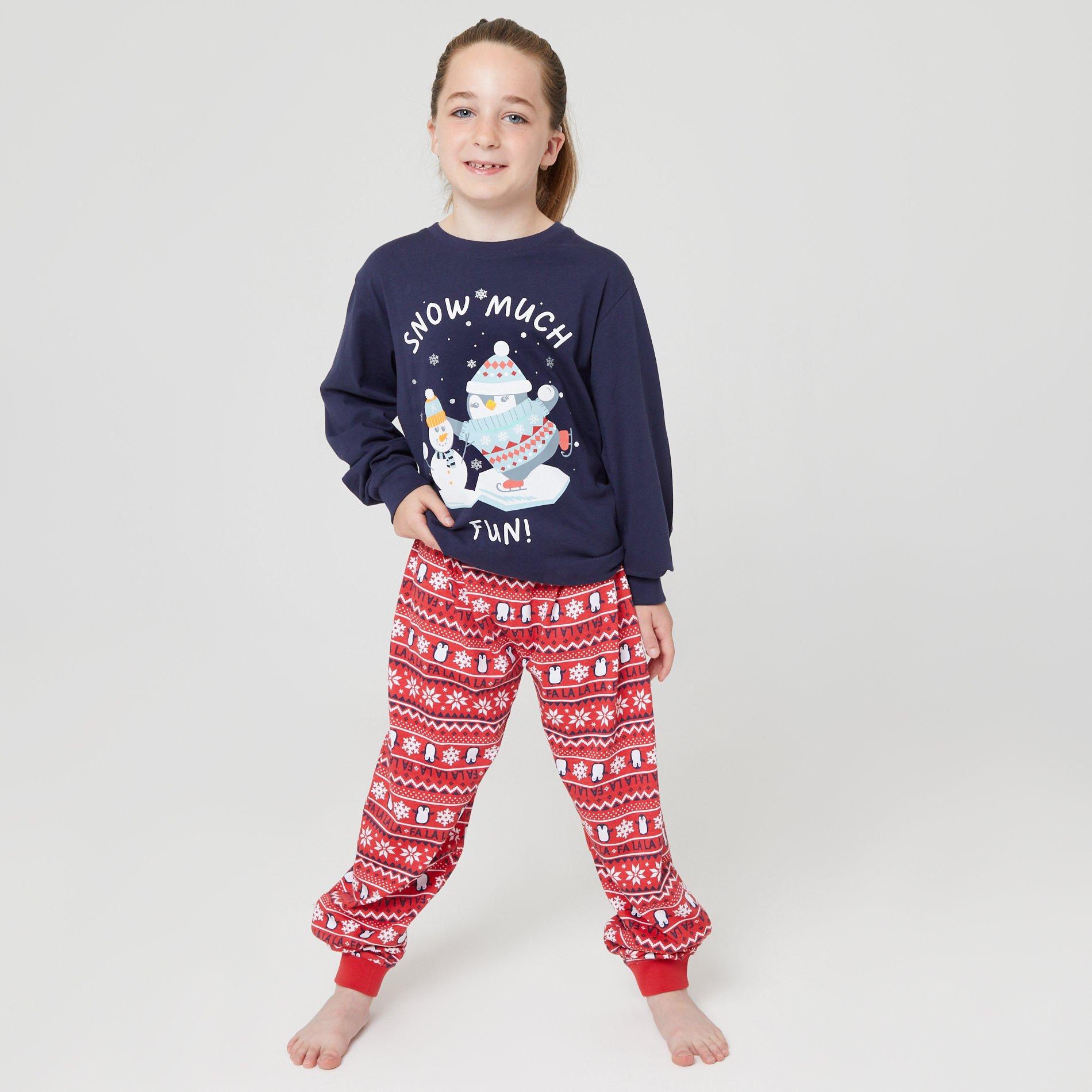Marineblå/Rød - Linea - Family Christmas Penguin Pyjama Set - 5