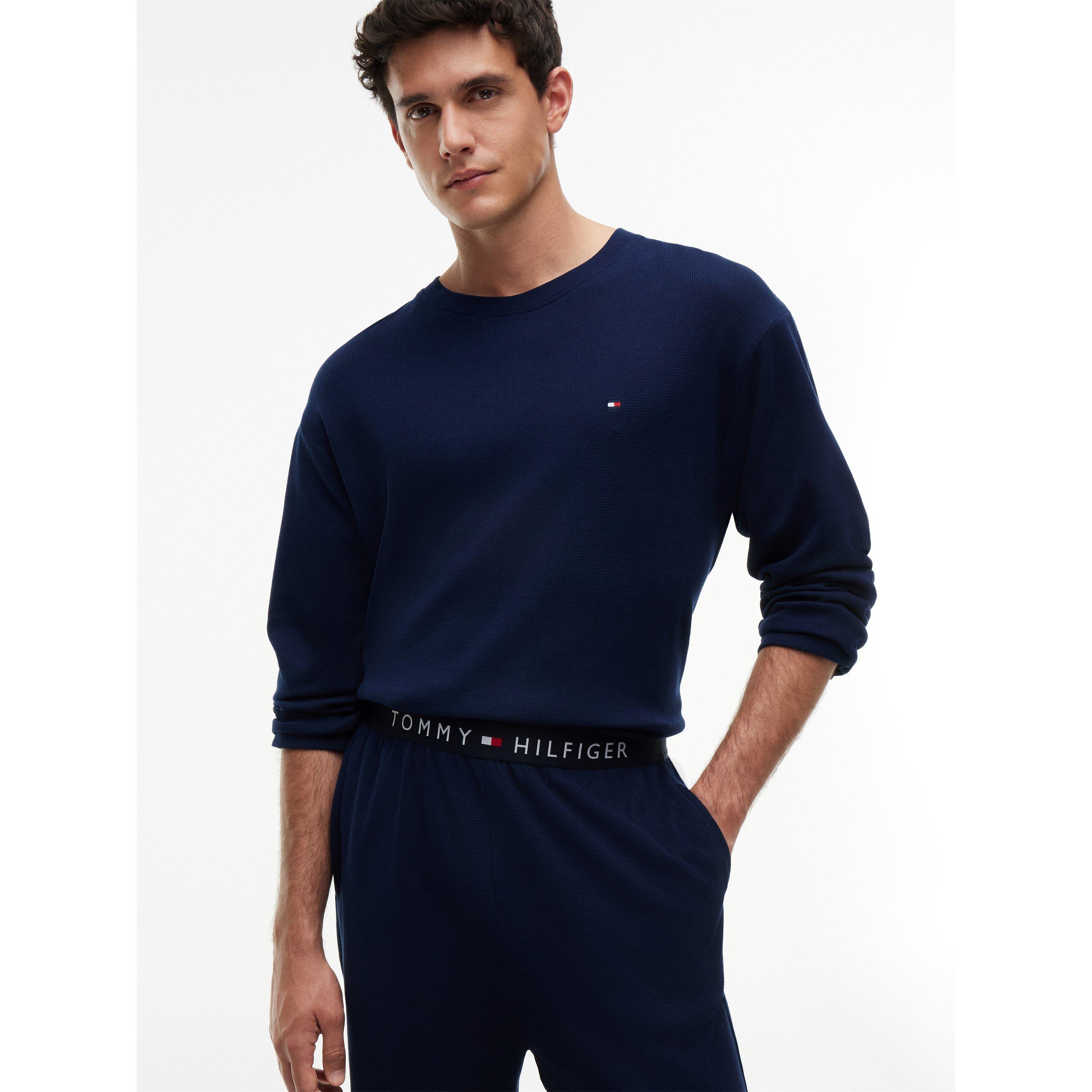 Tommy Hilfiger Long Sleeve Waffle Knit Pyjama Set - Carbon Navy - S